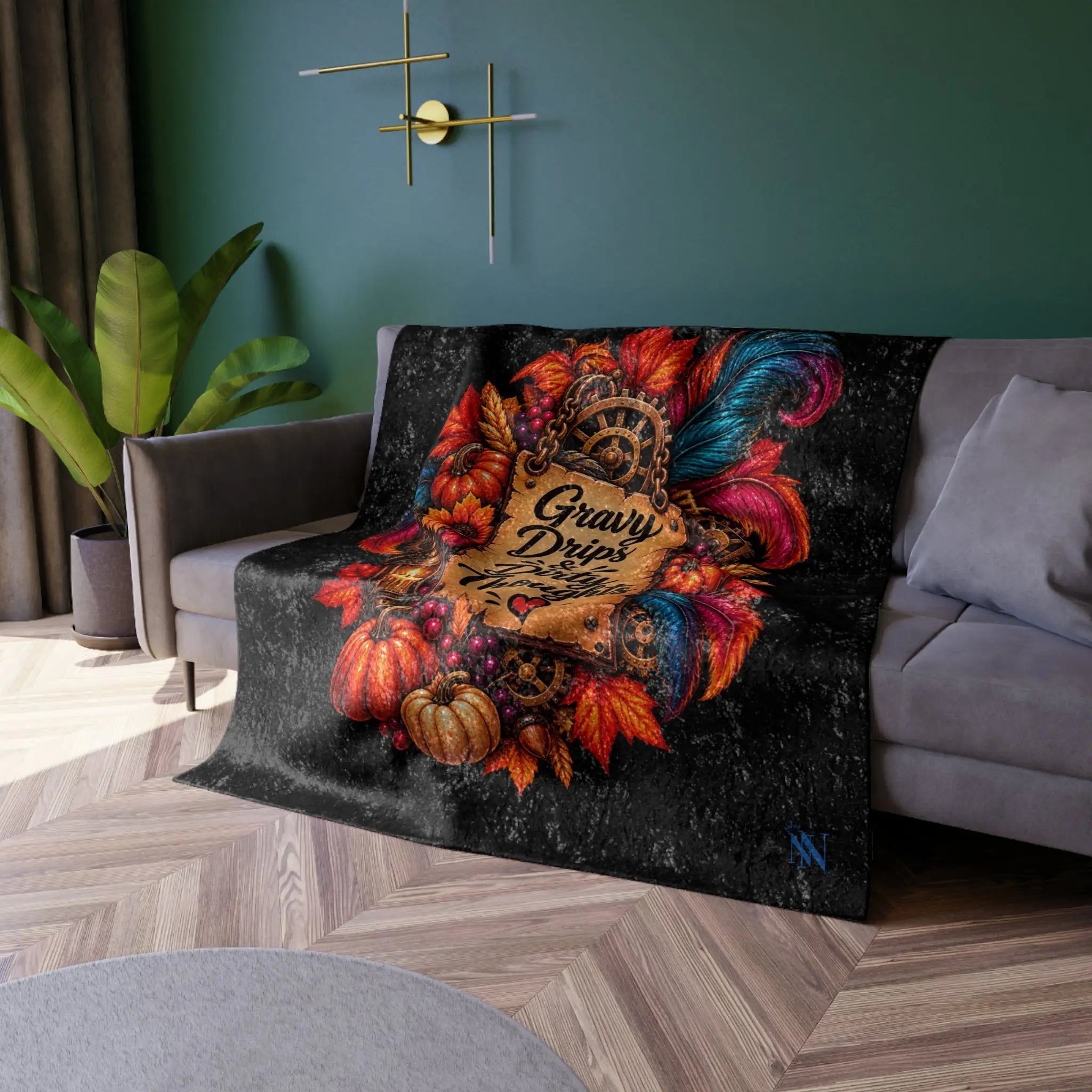 Gravy Drips & Dirty Thoughts Thanksgiving | Nectar Napkins Fun-Flirty Loversโ Crushed Velvet Blankets