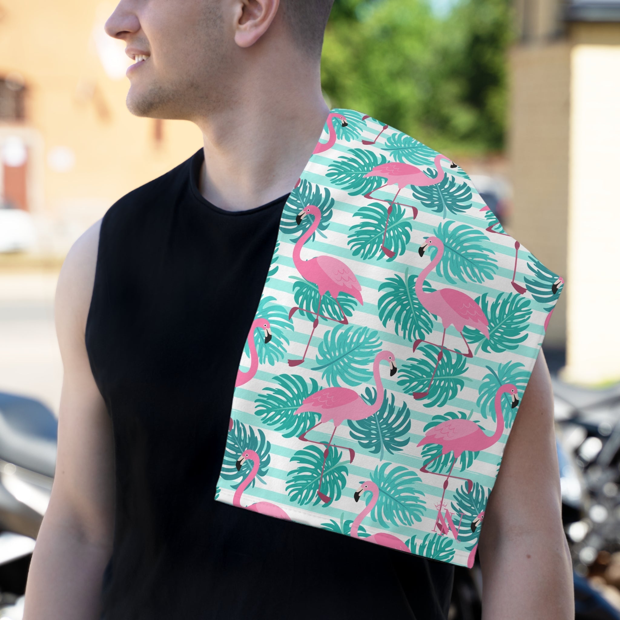 Pink Flamingo Hawaiian Shirt | Mix & Match Soft Fun-Flirty Lovers’ Towels