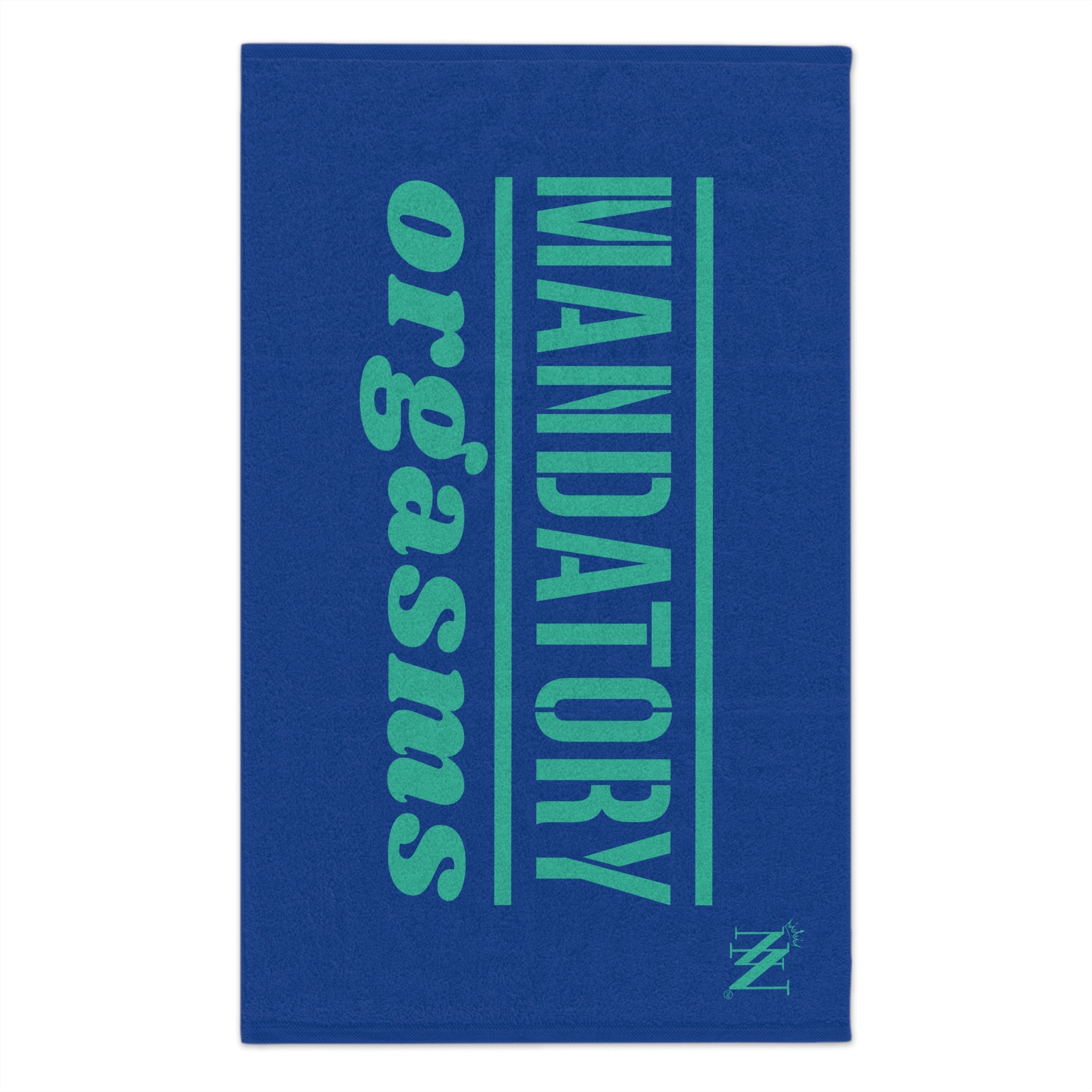 Mandatory Orgasms Blue | Mix & Match Soft Fun-Flirty Lovers’ Towels