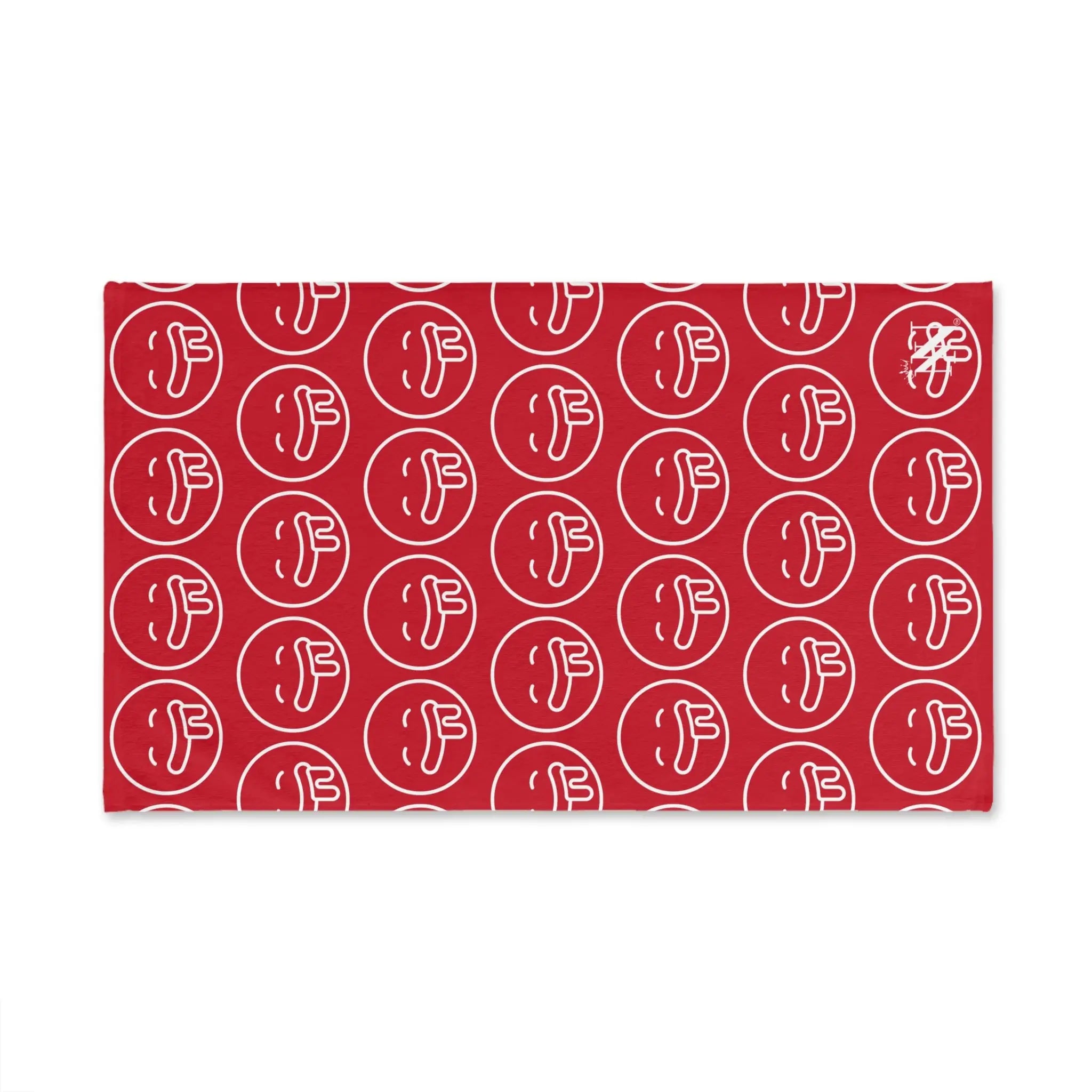 Hungry Drooling Emoji Pattern Red Cum Towel