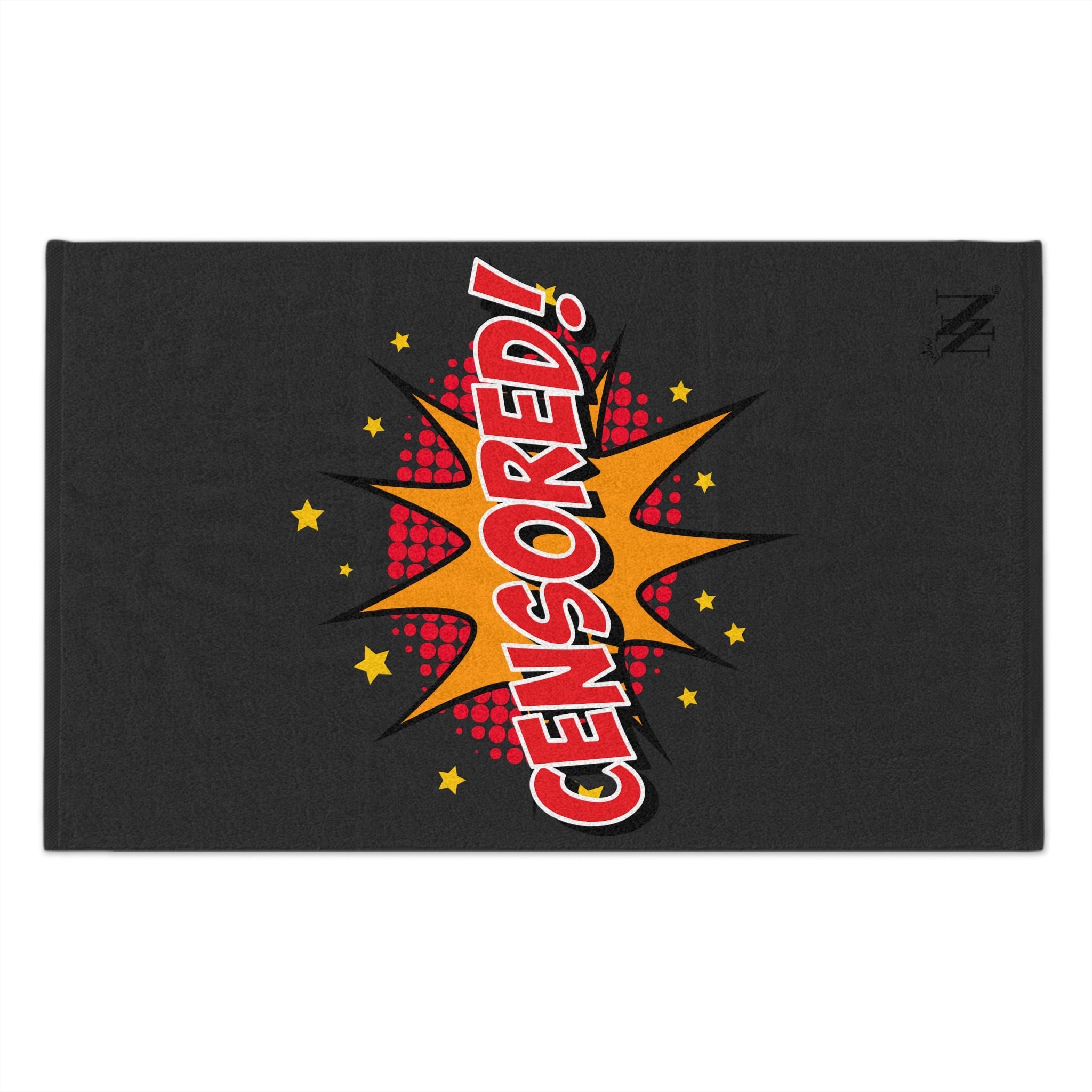 Cartoon Censored Dark Grey | Mix & Match Soft Fun-Flirty Lovers’ Towels