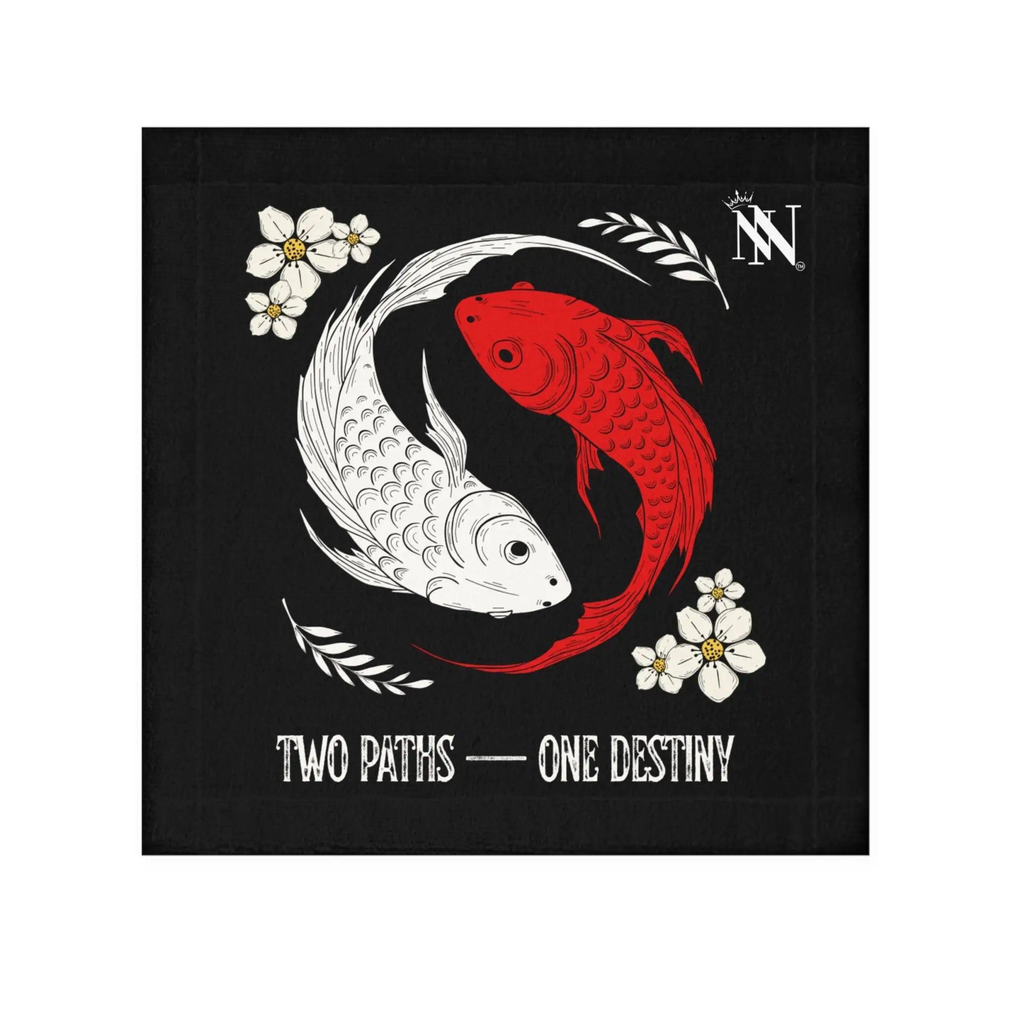 Two Paths One Destiny Koi Fish Ying Yang Cum Rag