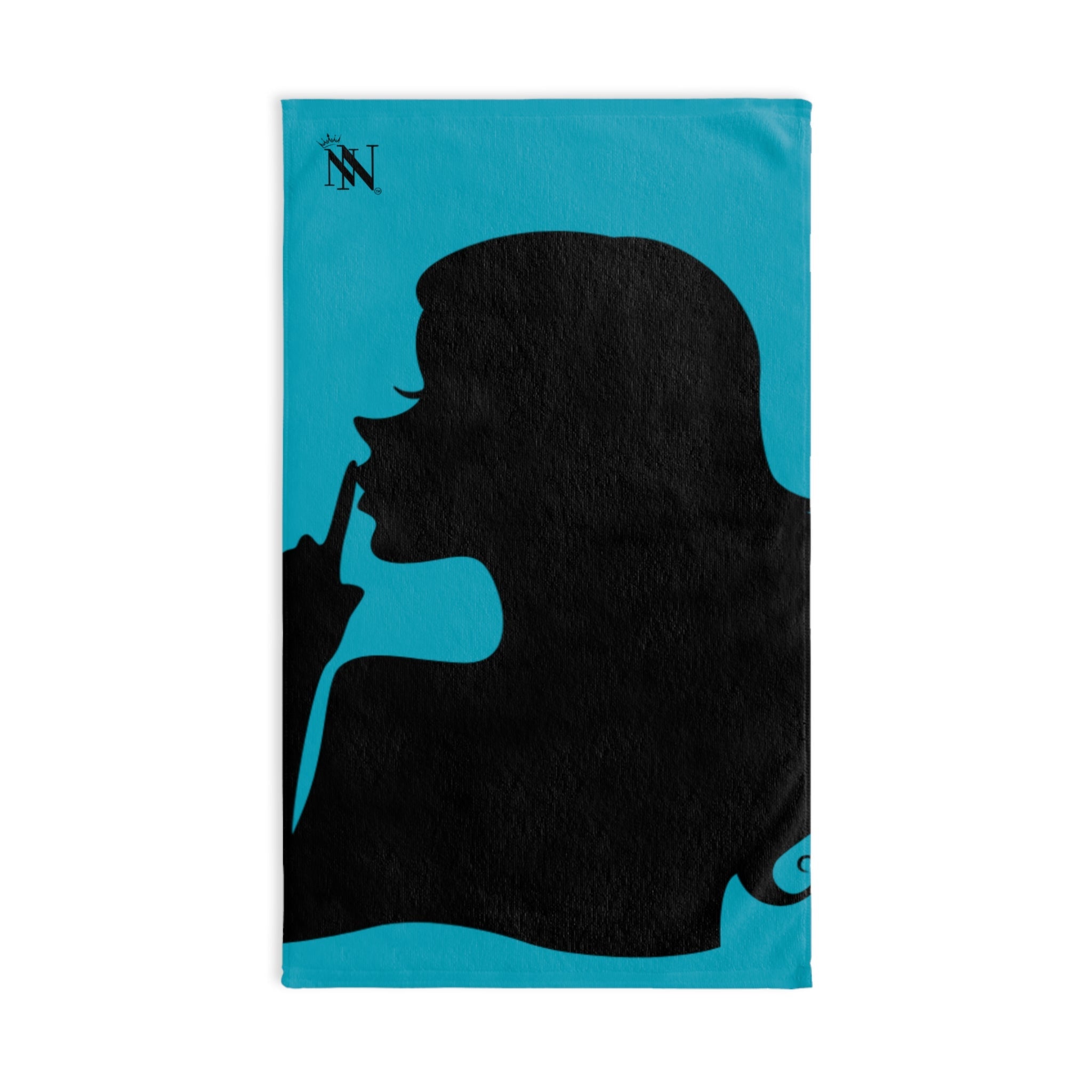 SHHH Girl Silhouette Teal | Mix & Match Classic Fun-Flirty Lovers’ Towels