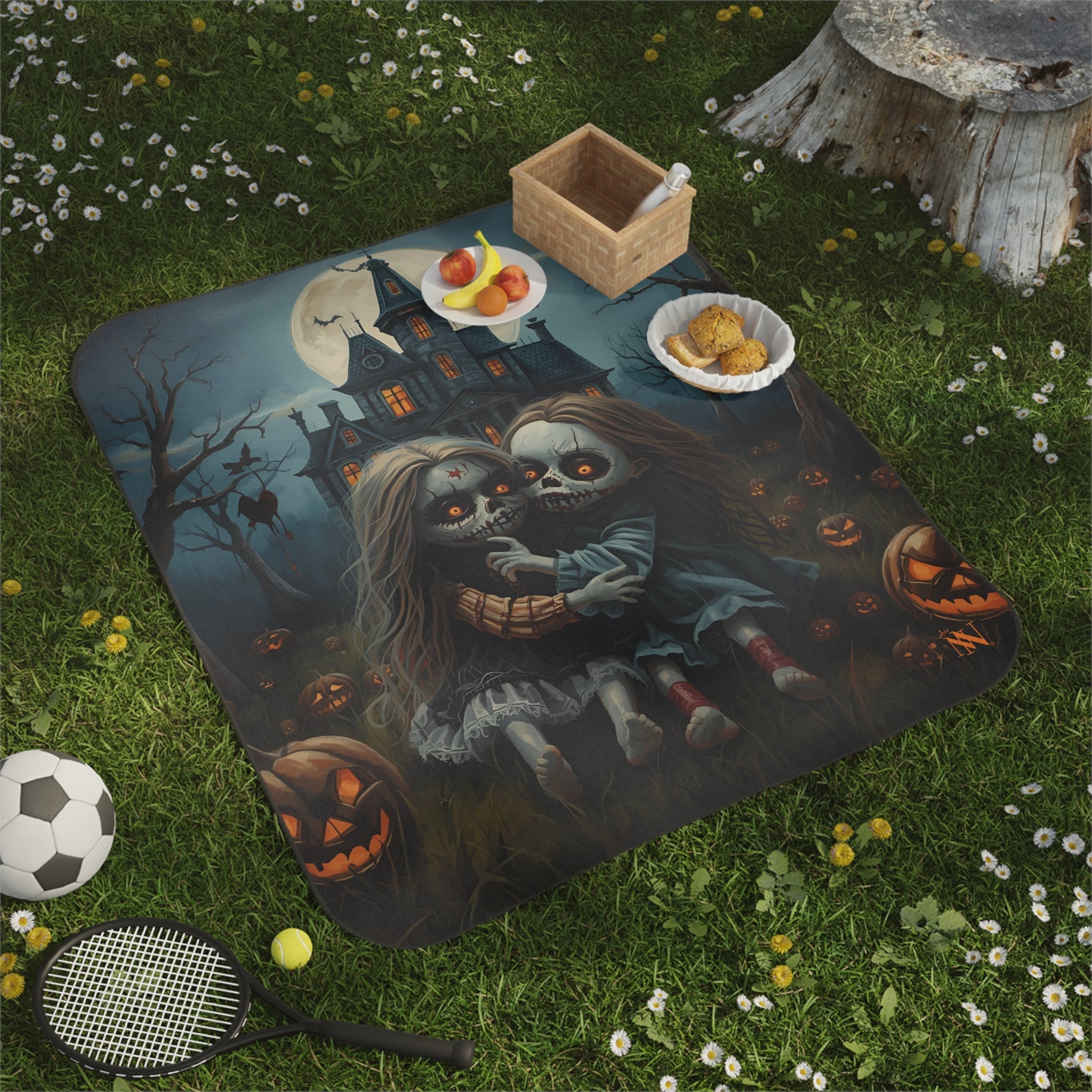 Scary Halloween Pumpkin Girls | Mix Match Fun-Flirty Lovers’ Water-Resistant Blankets
