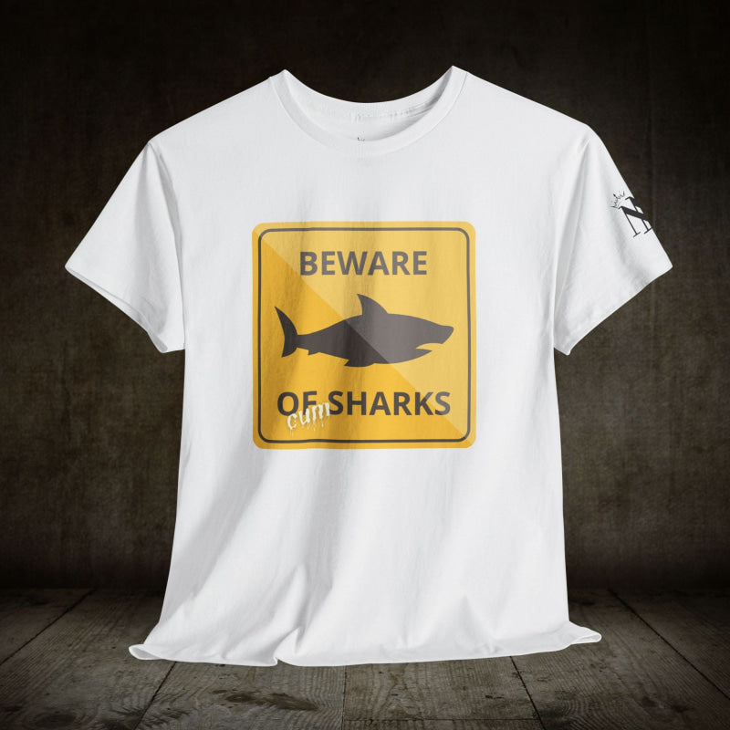 Beware of Cum Shark | Mix & Match 100% Cotton Unisex Fun-Flirty Lovers’ Tees