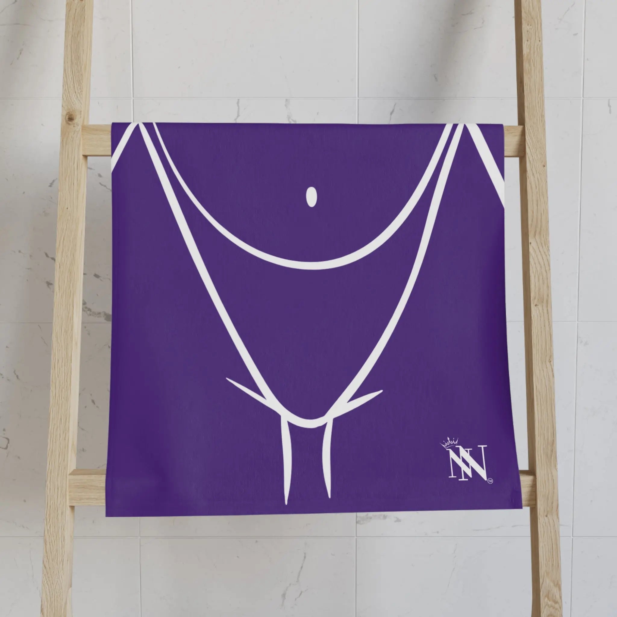 Sexy Female Outline Purple Cum Towel