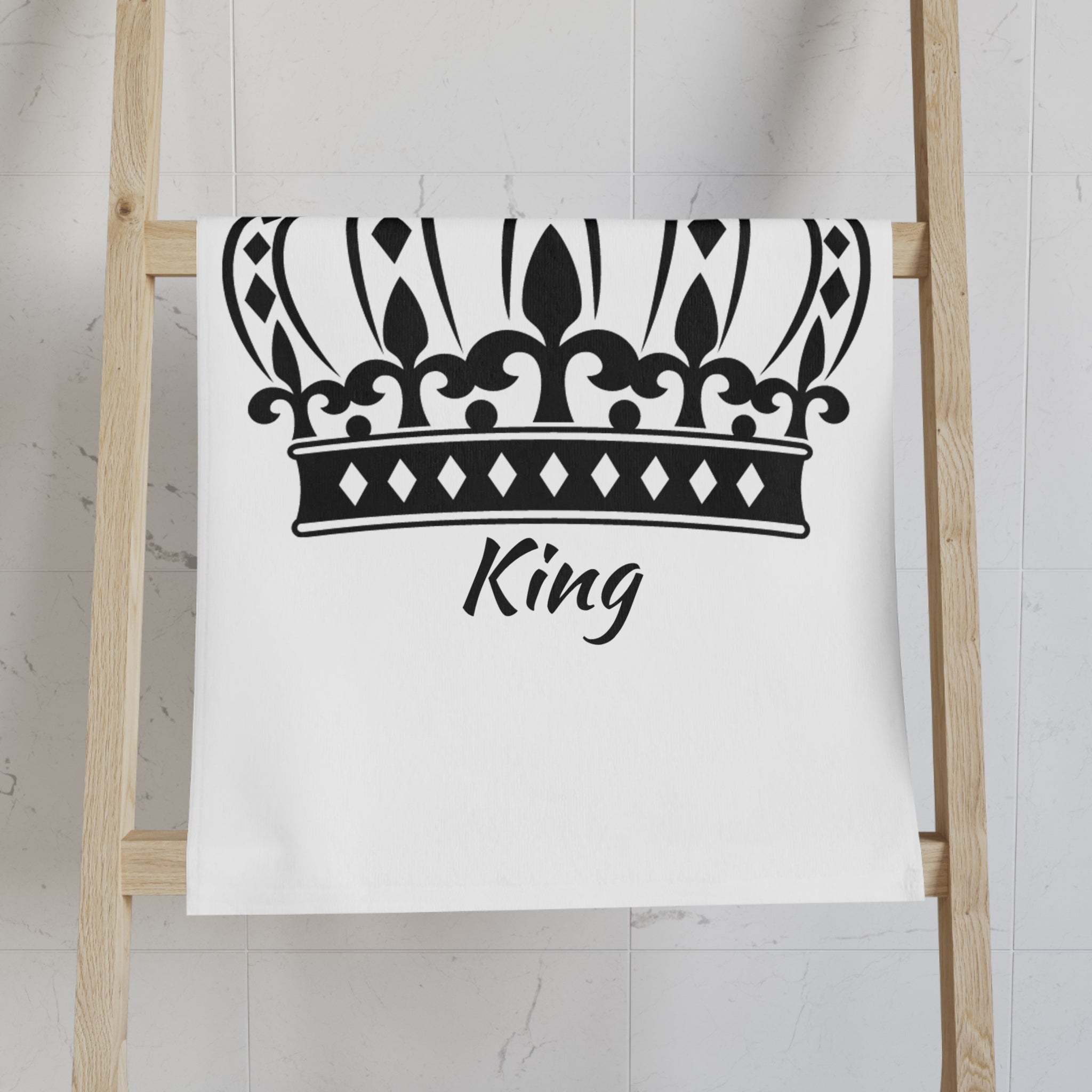 Large Crown King White Cum Towel