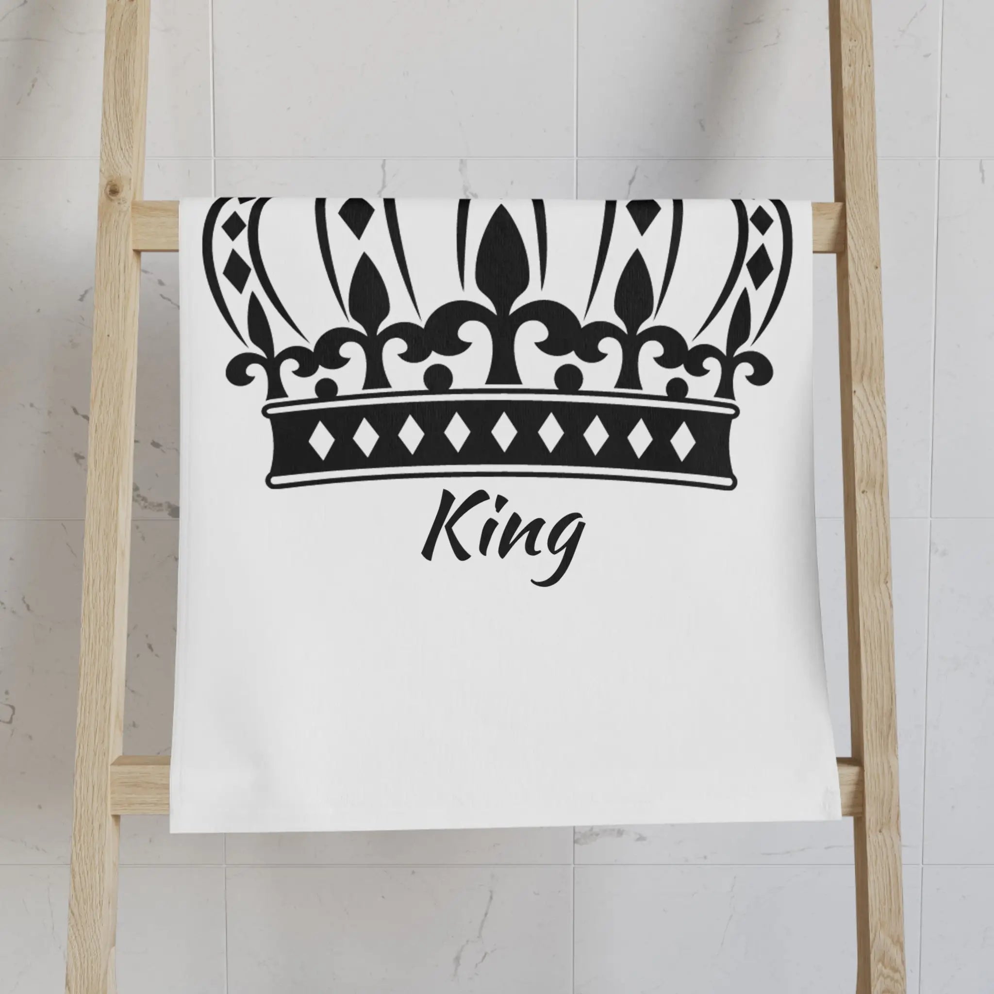 Large Crown King White Cum Towel