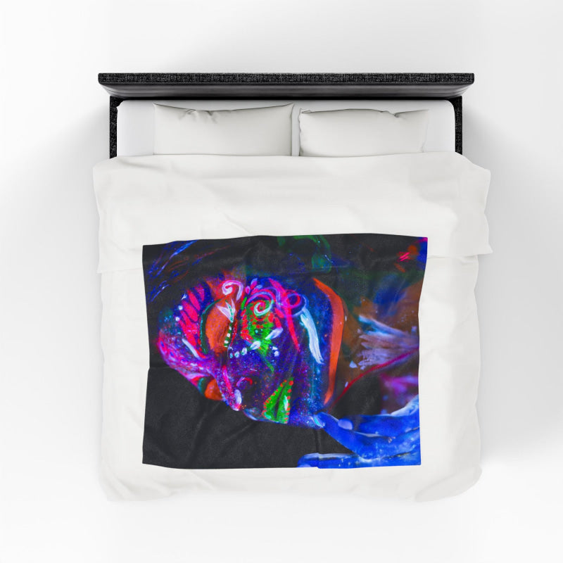 Painted Glow Blacklight Graphic | Mix & Match Soft Fun-Flirty Lovers’ Blankets