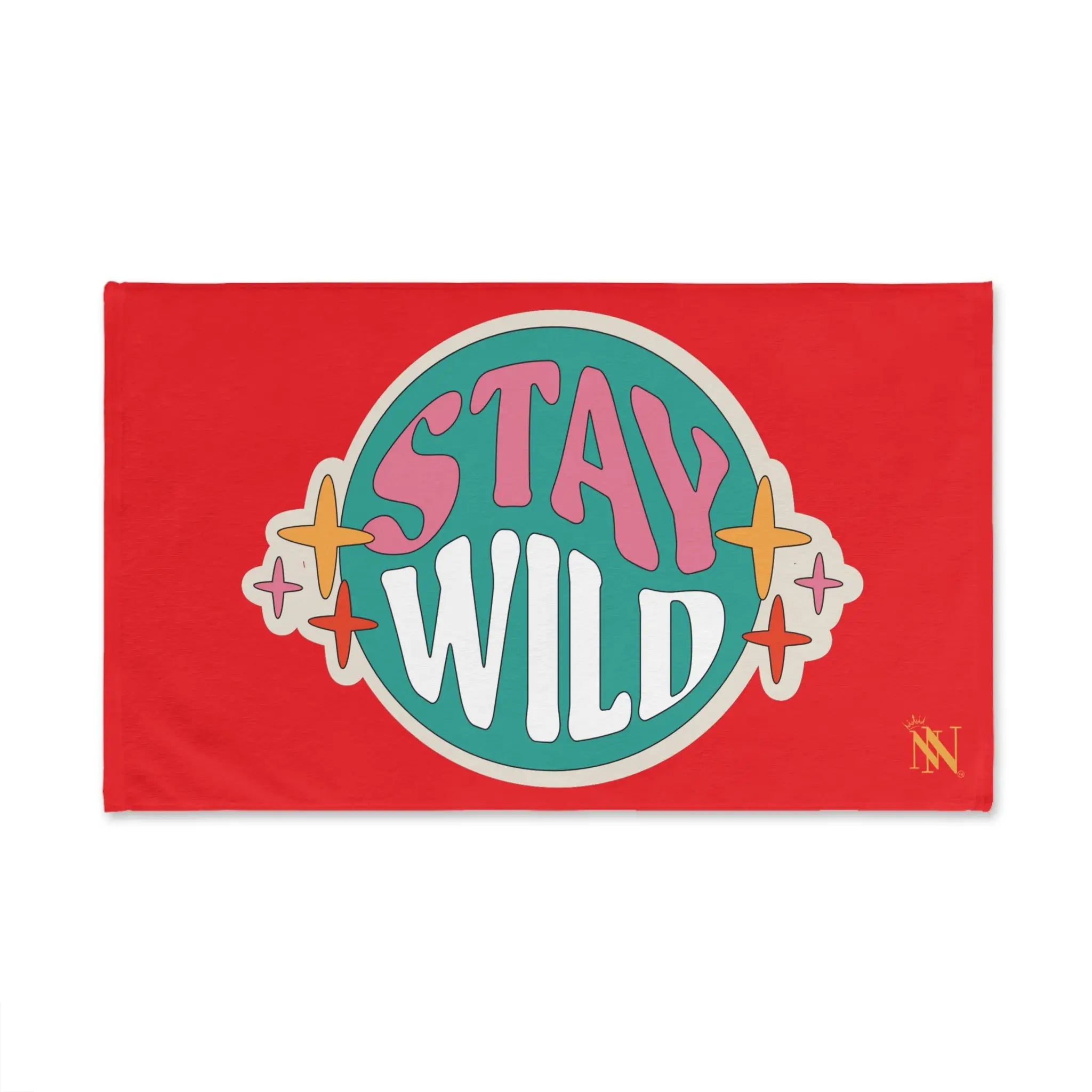 Stay Wild Retro Sticker Bright Red Cum Towel