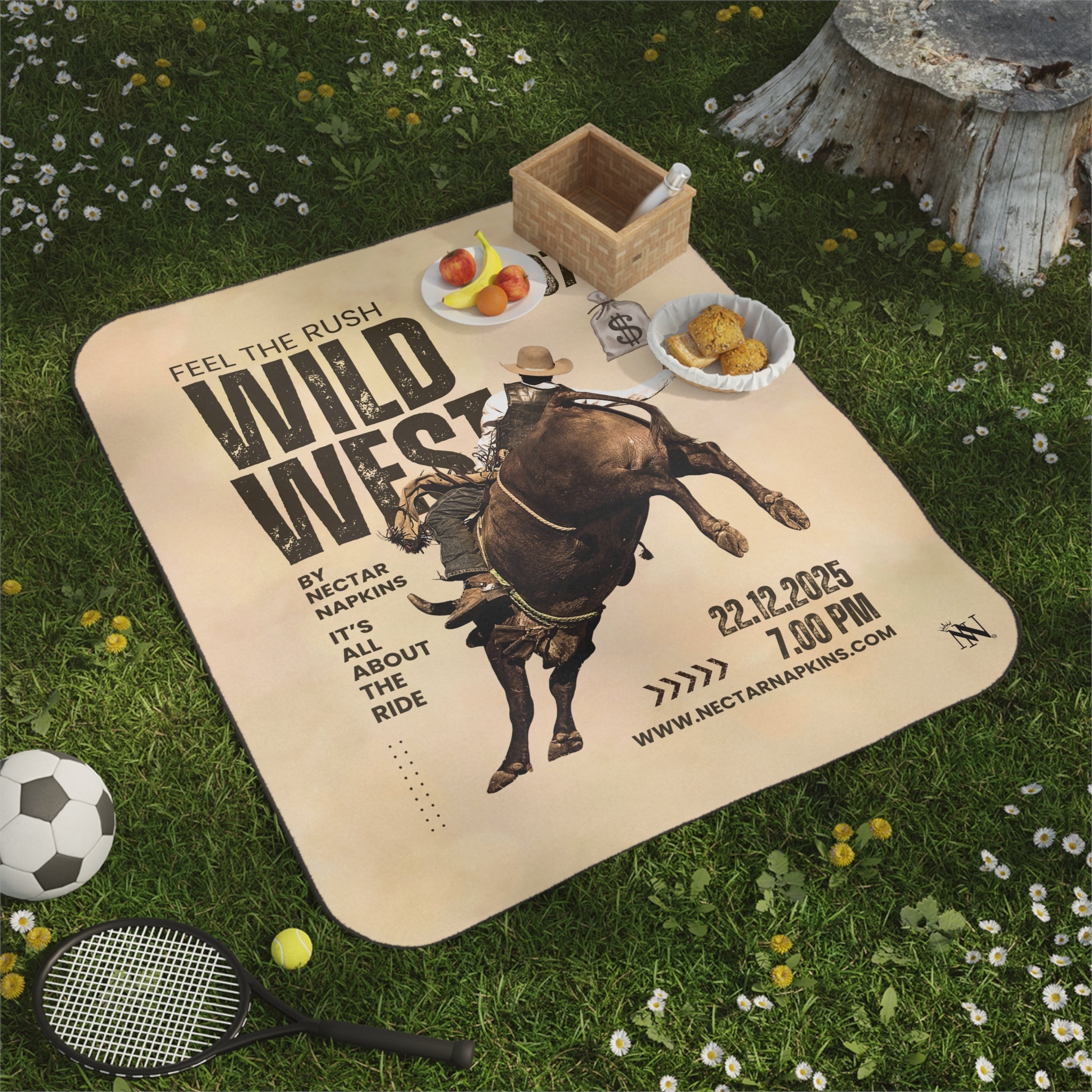 Wild West Poster Luxury Soft Playful Lovers’ Water-Resistant Sex Blanket