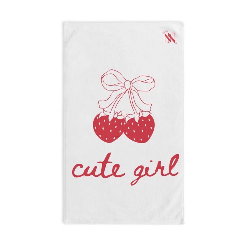 Cute Girl Strawberries | Mix & Match Classic Fun-Flirty Lovers’ Towels