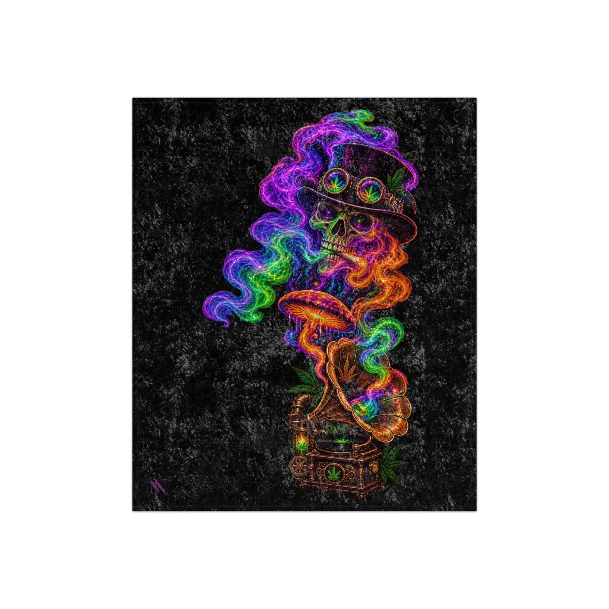 Up In Smoke Phonograph Crushed Velvet Blanket