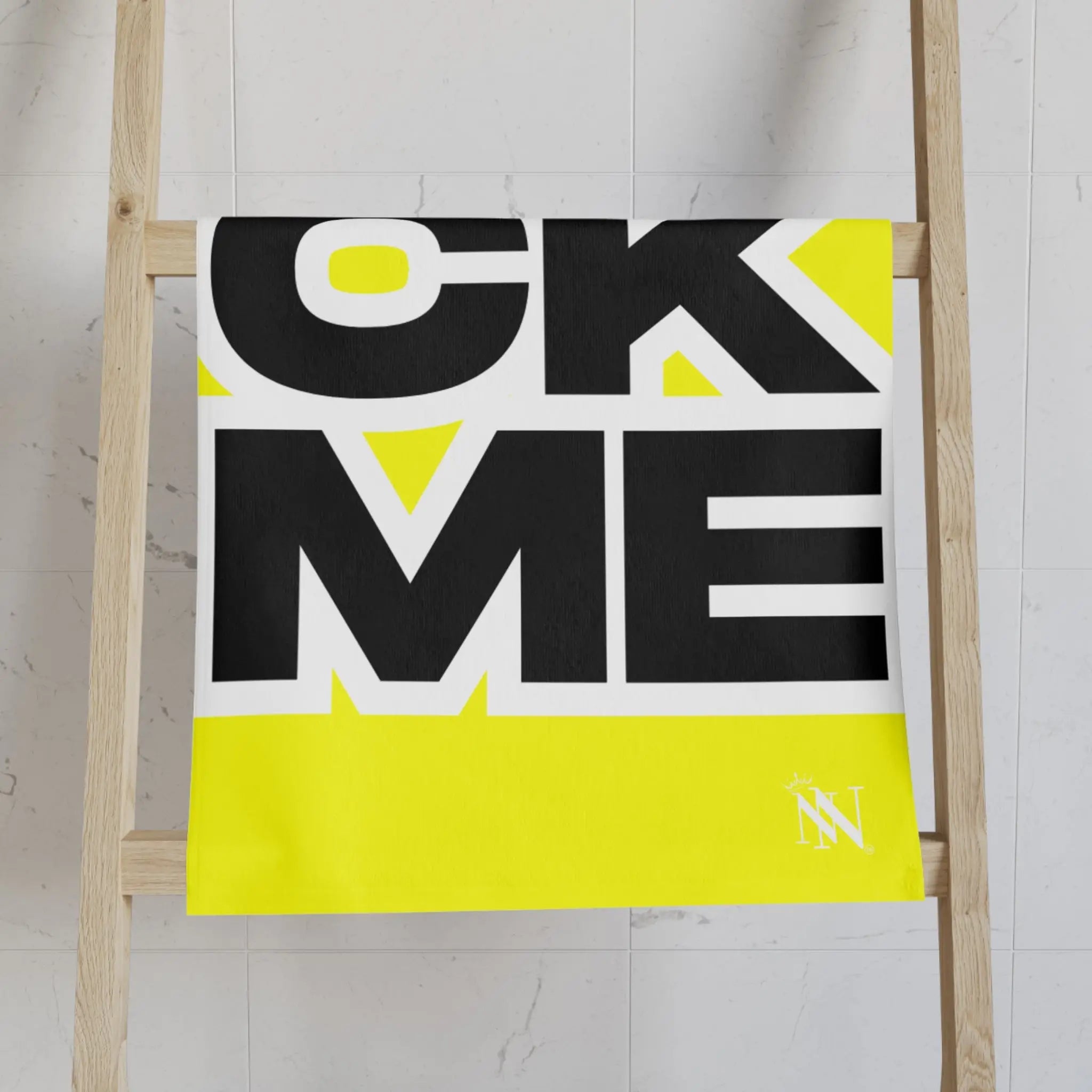 SUCK ME Block Letter Neon Yellow Cum Towel