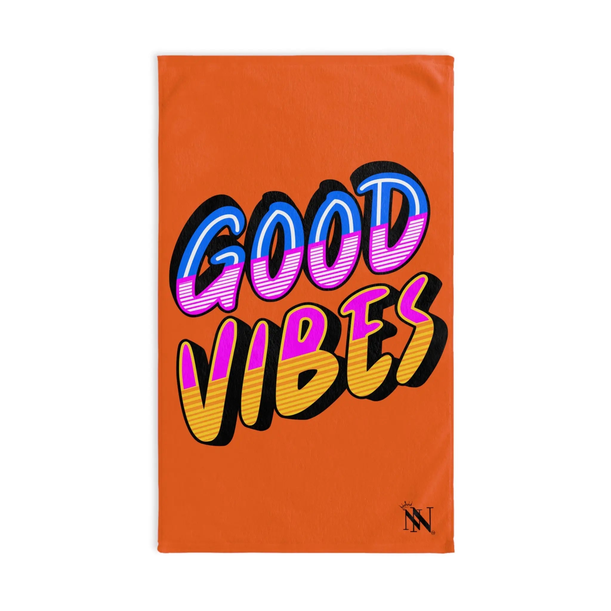 Neon Rainbow Good Vibes Orange Cum Towel