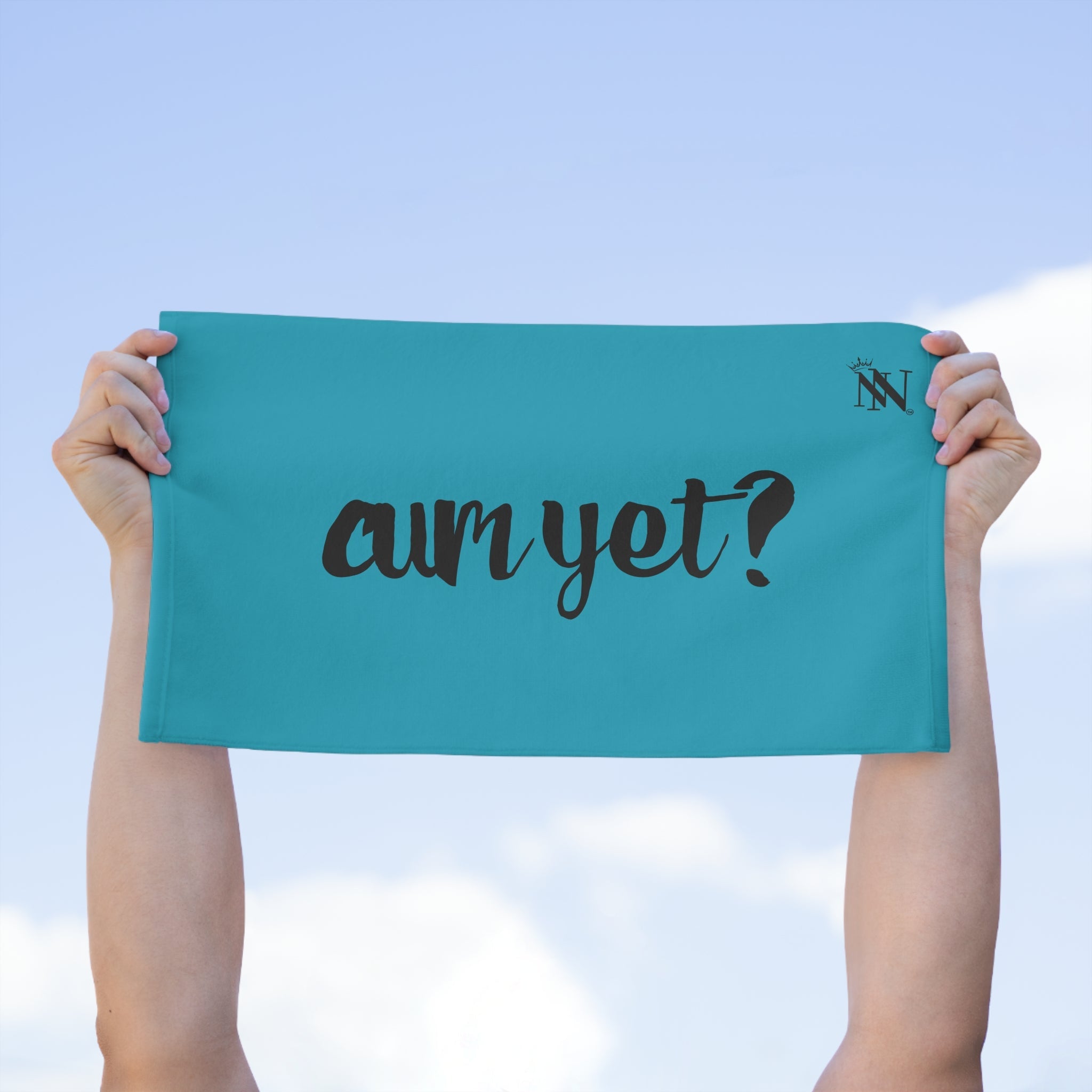 Cum Yet? Teal | Mix & Match Soft Fun-Flirty Lovers’ Towels