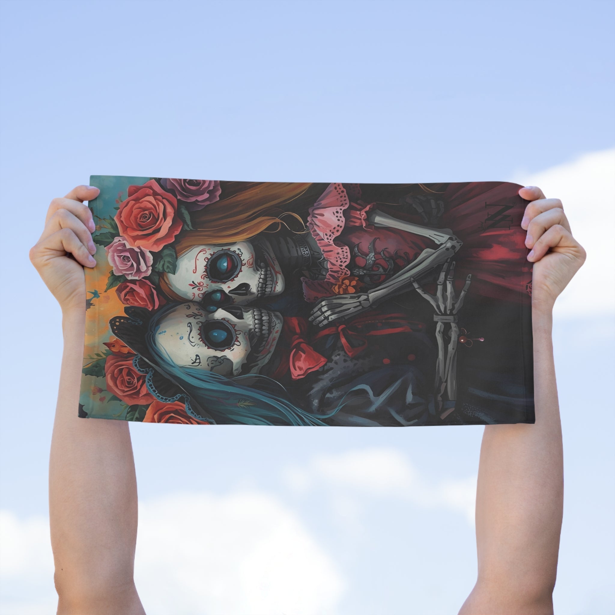 Traditional El Día de los Muertos Dolls | Mix & Match Soft Fun-Flirty Lovers’ Towels