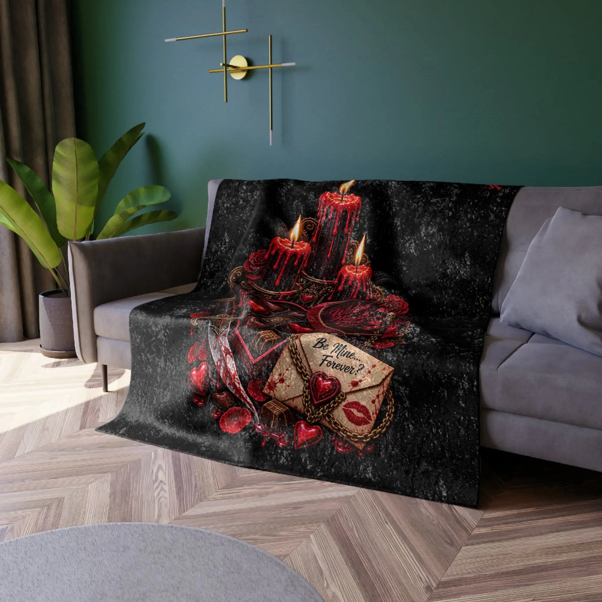Wicked Hearts Club Valentines | Nectar Napkins Fun-Flirty Lovers’ Crushed Velvet Blankets
