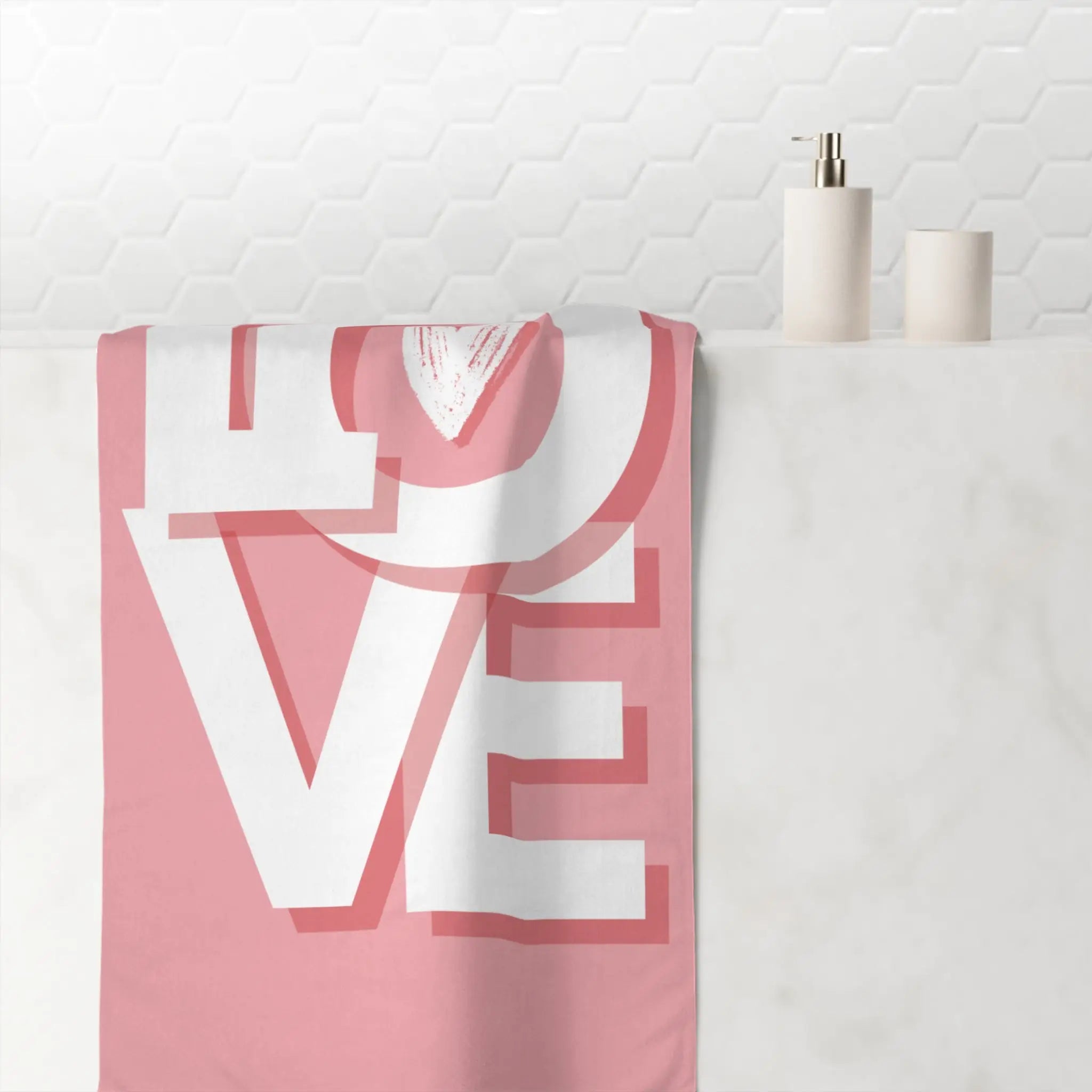Block Letter Love Heart Big Anal Play Sex Towel