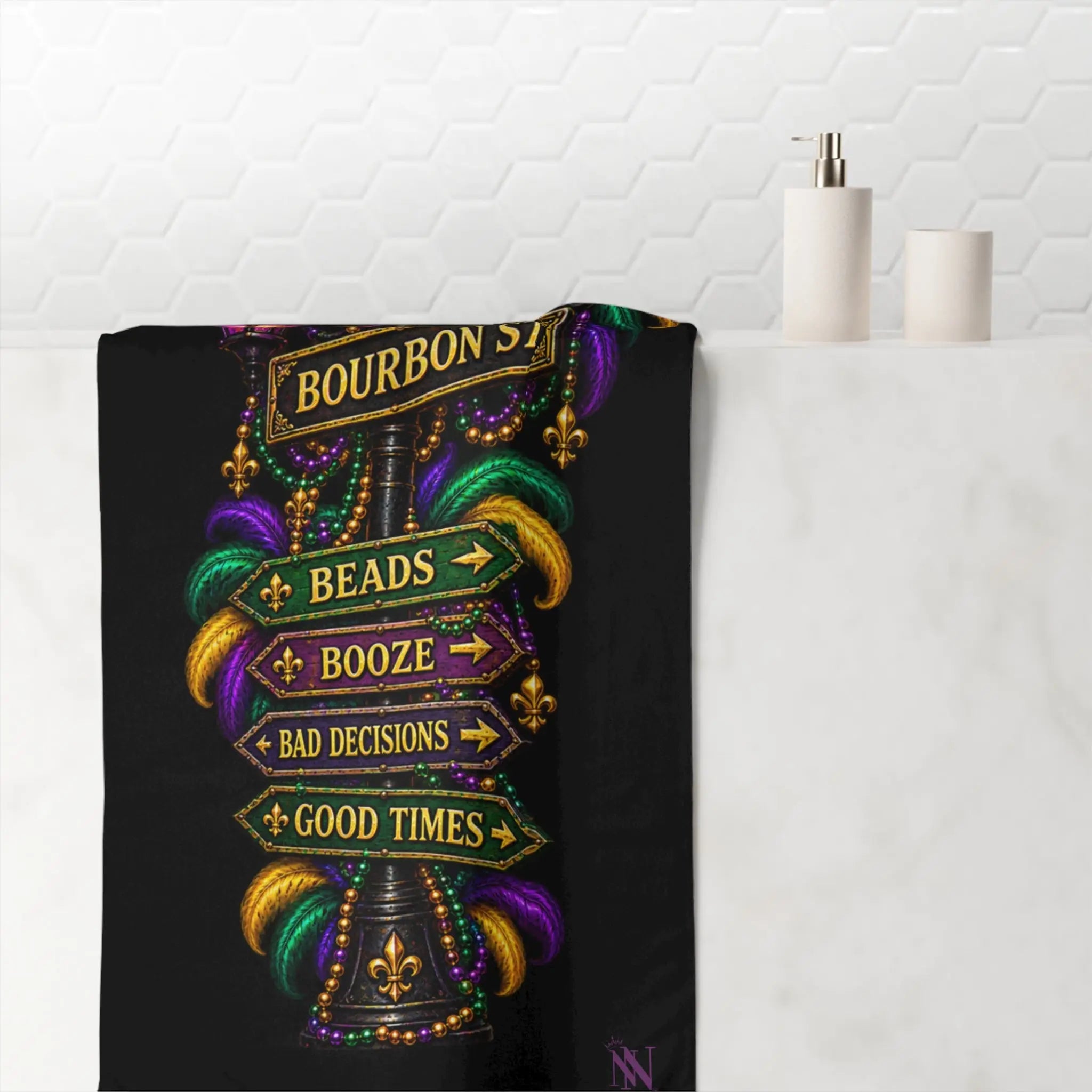 Bourbon St. Sign Bad Decisions XL Sex Towel