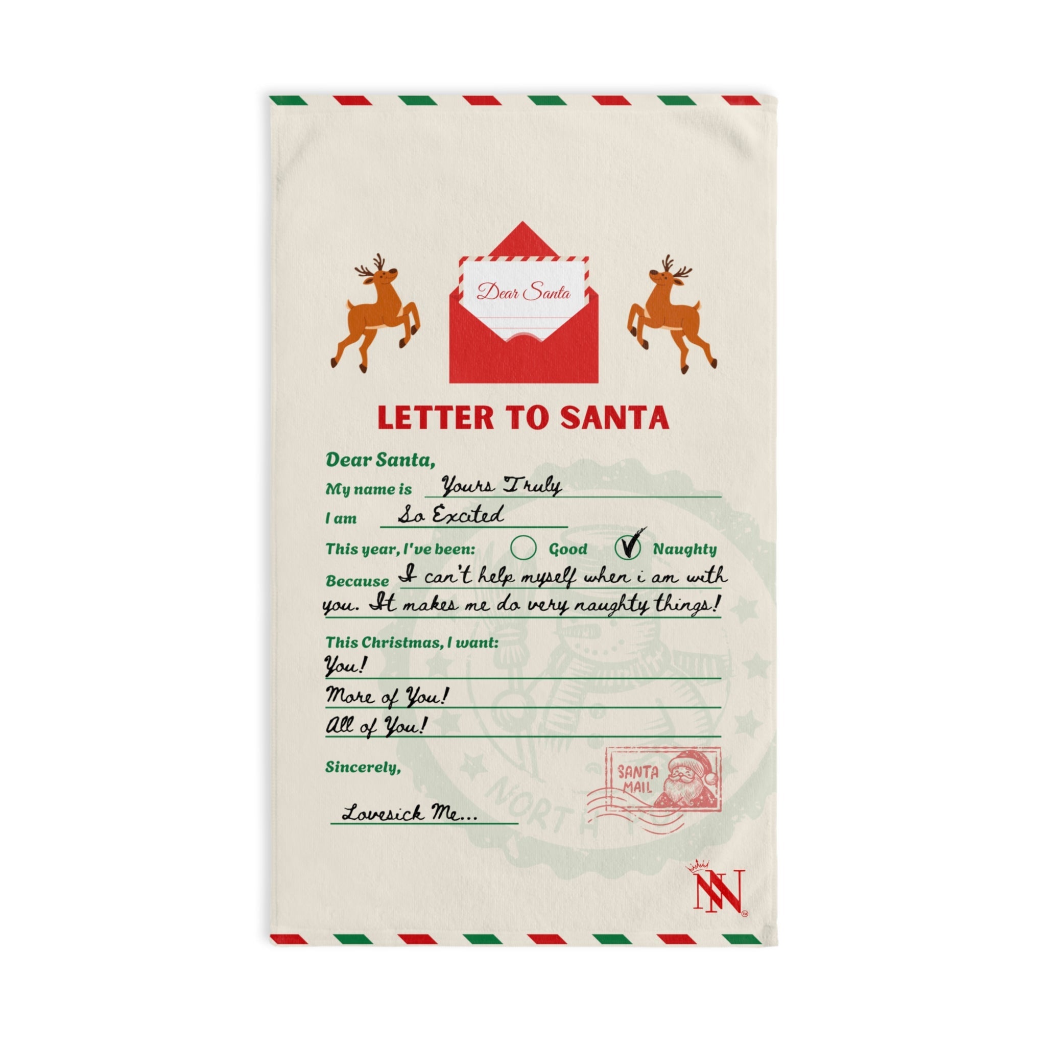 Letter to Santa | Mix & Match Classic Fun-Flirty Lovers’ Towels