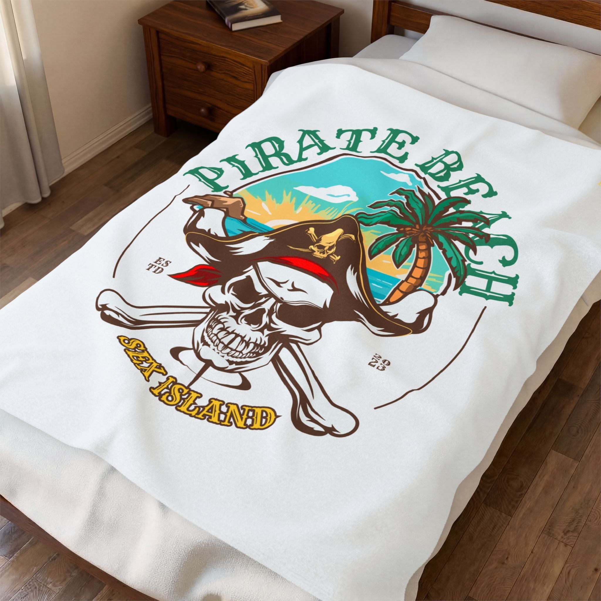 Sex Island Pirate Beach Couple Romantic Gifts Silky Soft Love Blanket