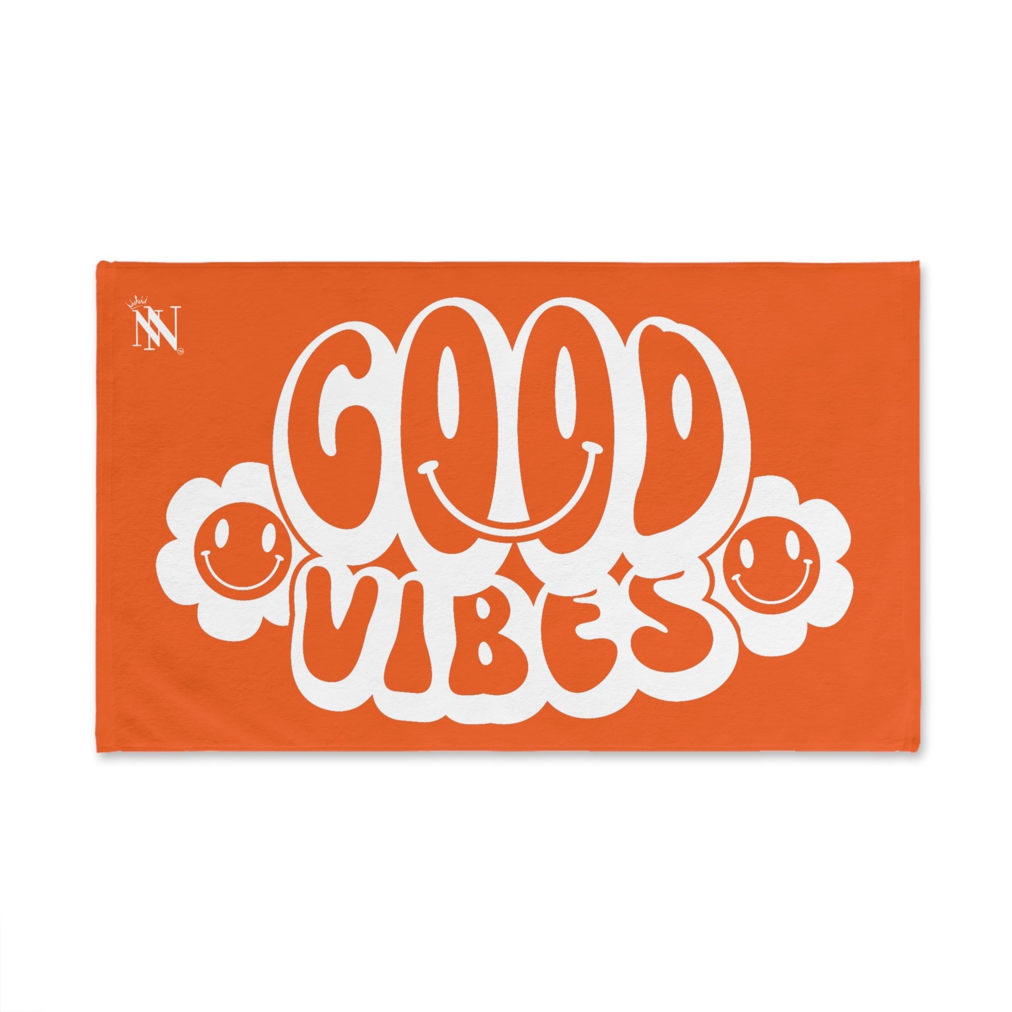 Smiley Happy Face Good Vibes Orange Cum Towel