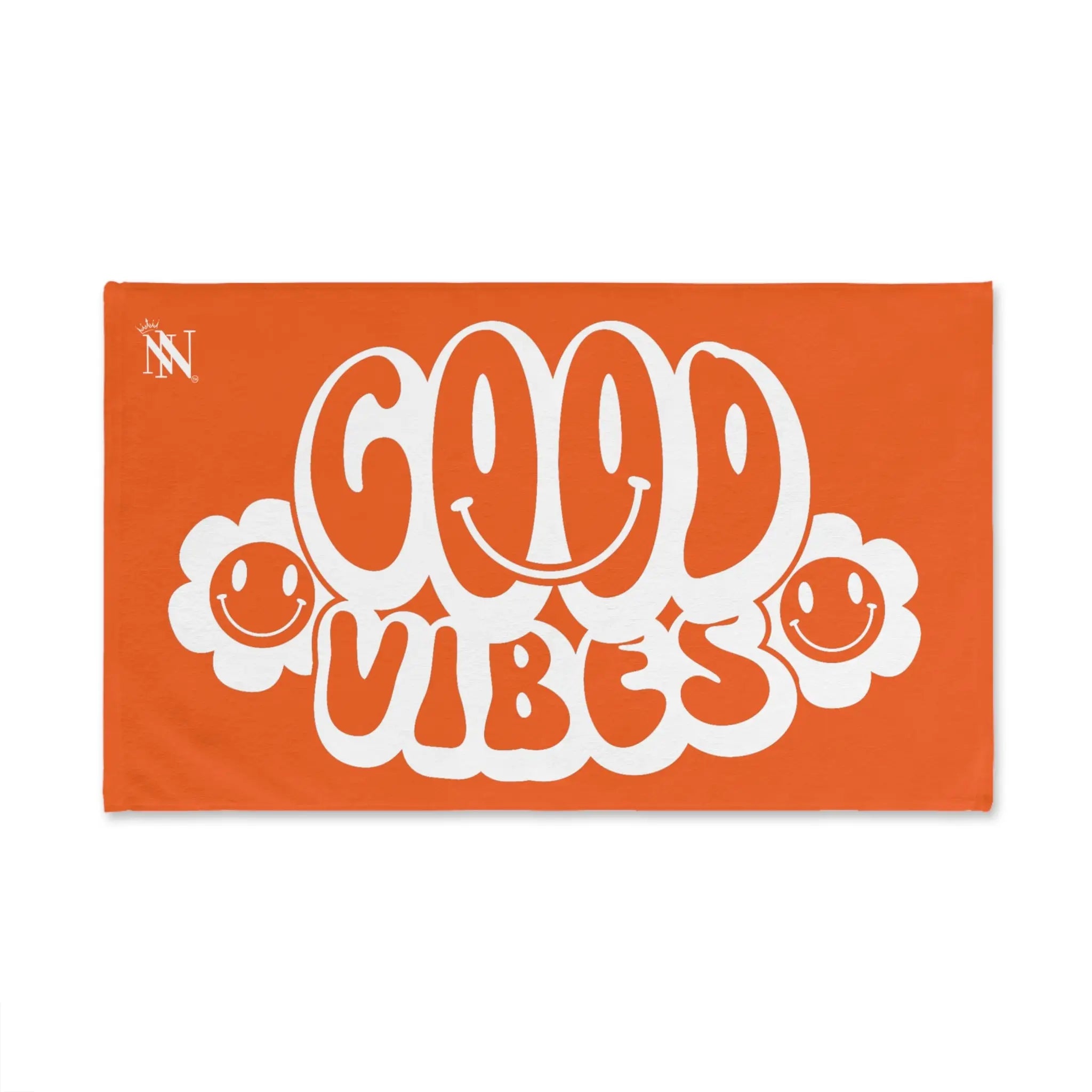 Smiley Happy Face Good Vibes Orange Cum Towel