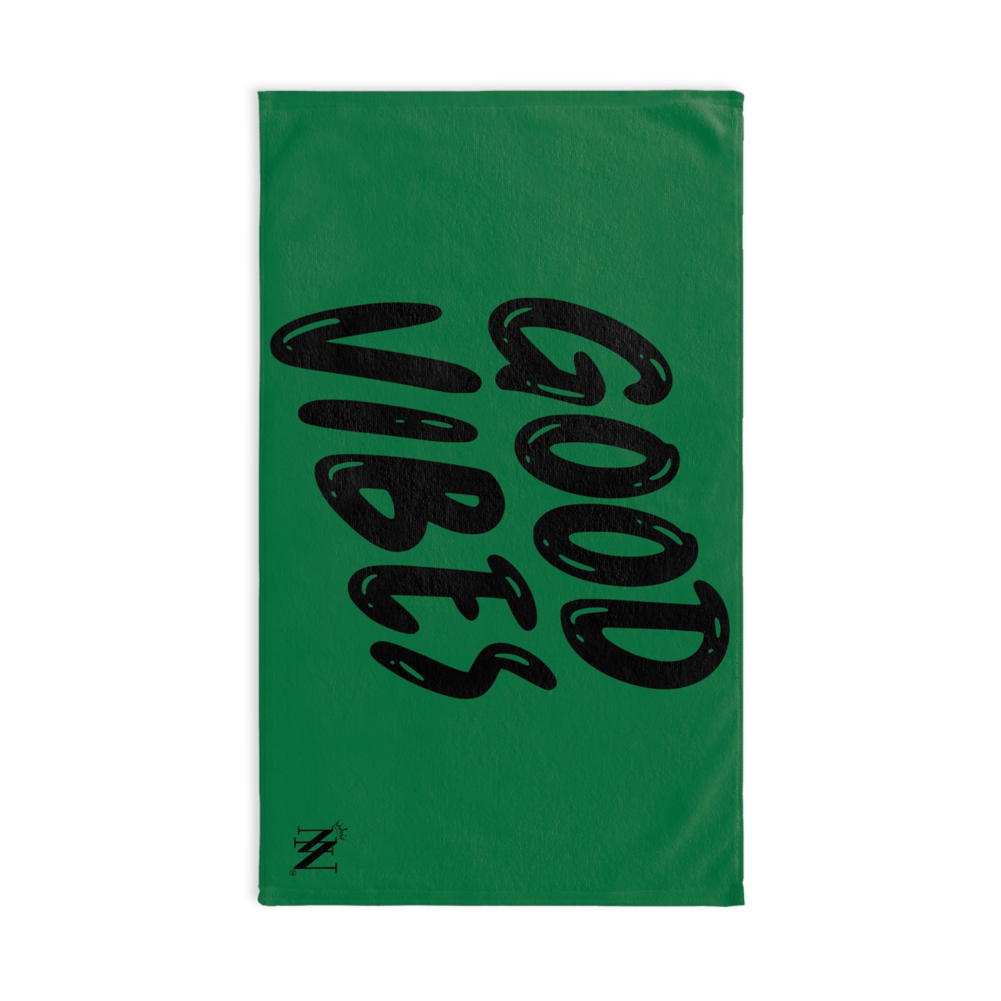 Good Vibes Bubble Print Green Cum Towel