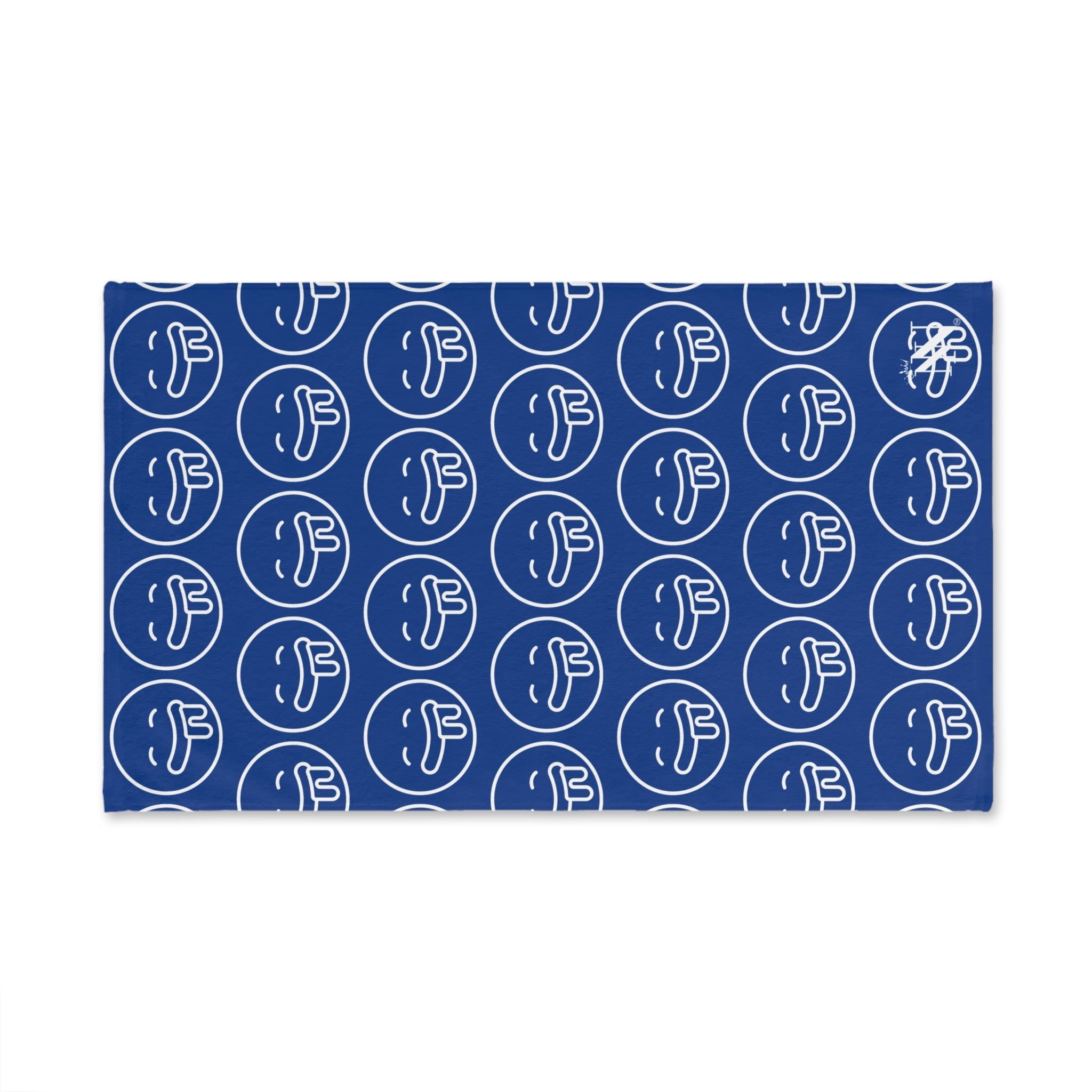Hungry Drooling Emoji Pattern Blue Cum Towel