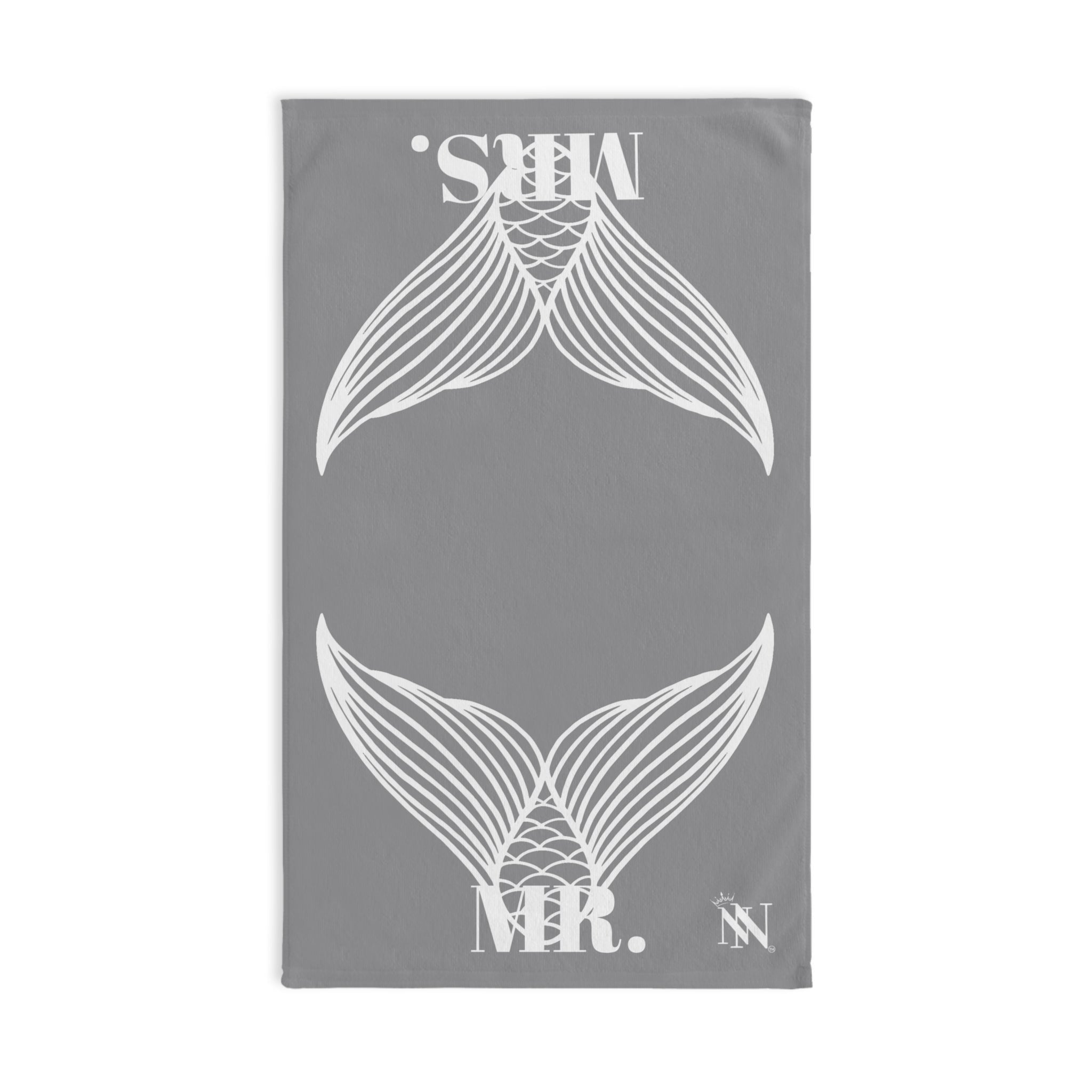 Mr. Mrs. Mermaid Shareable Sides Grey Cum Towel