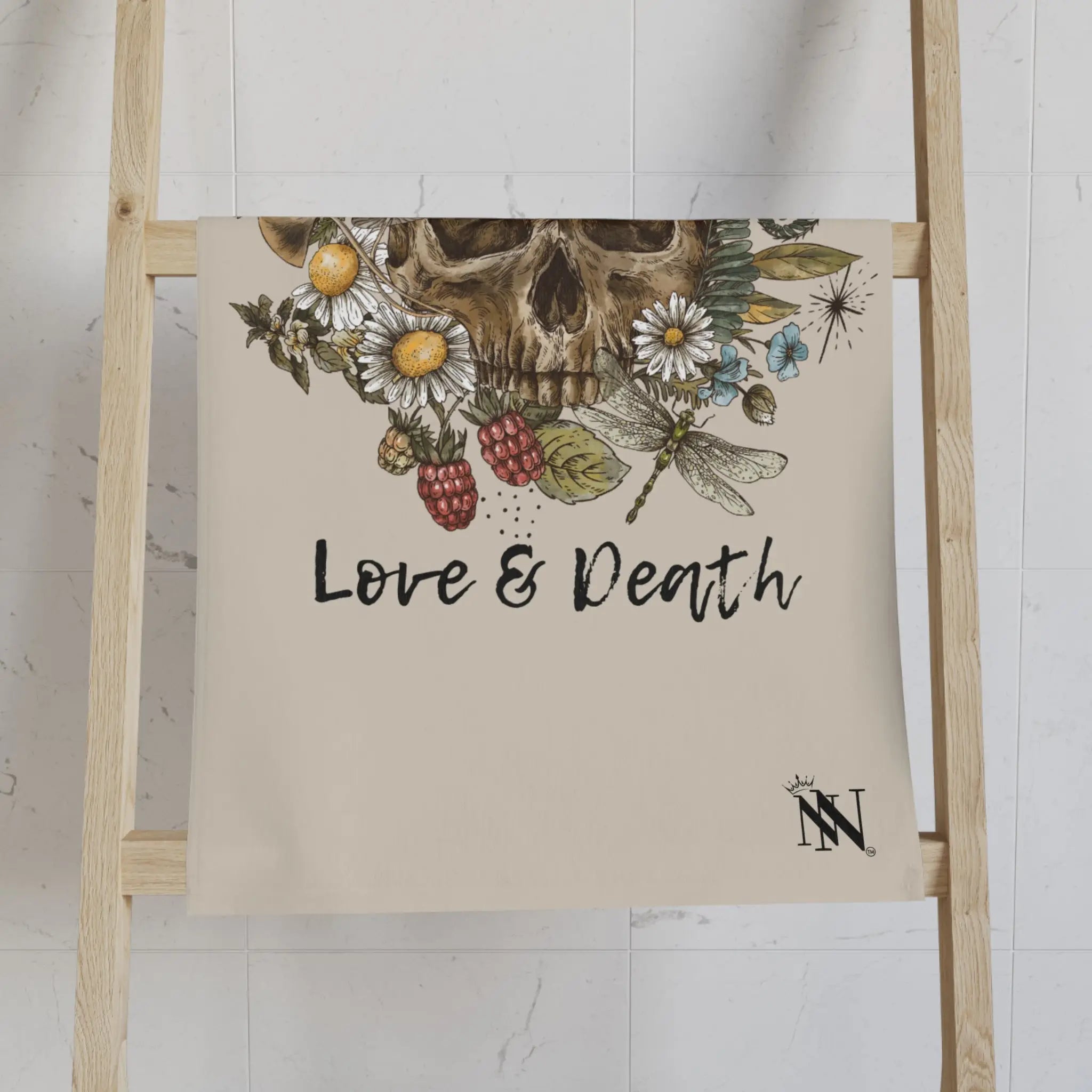 Love & Death Skull Floral | Nectar Napkins Classic Fun-Flirty Lovers’ Towels