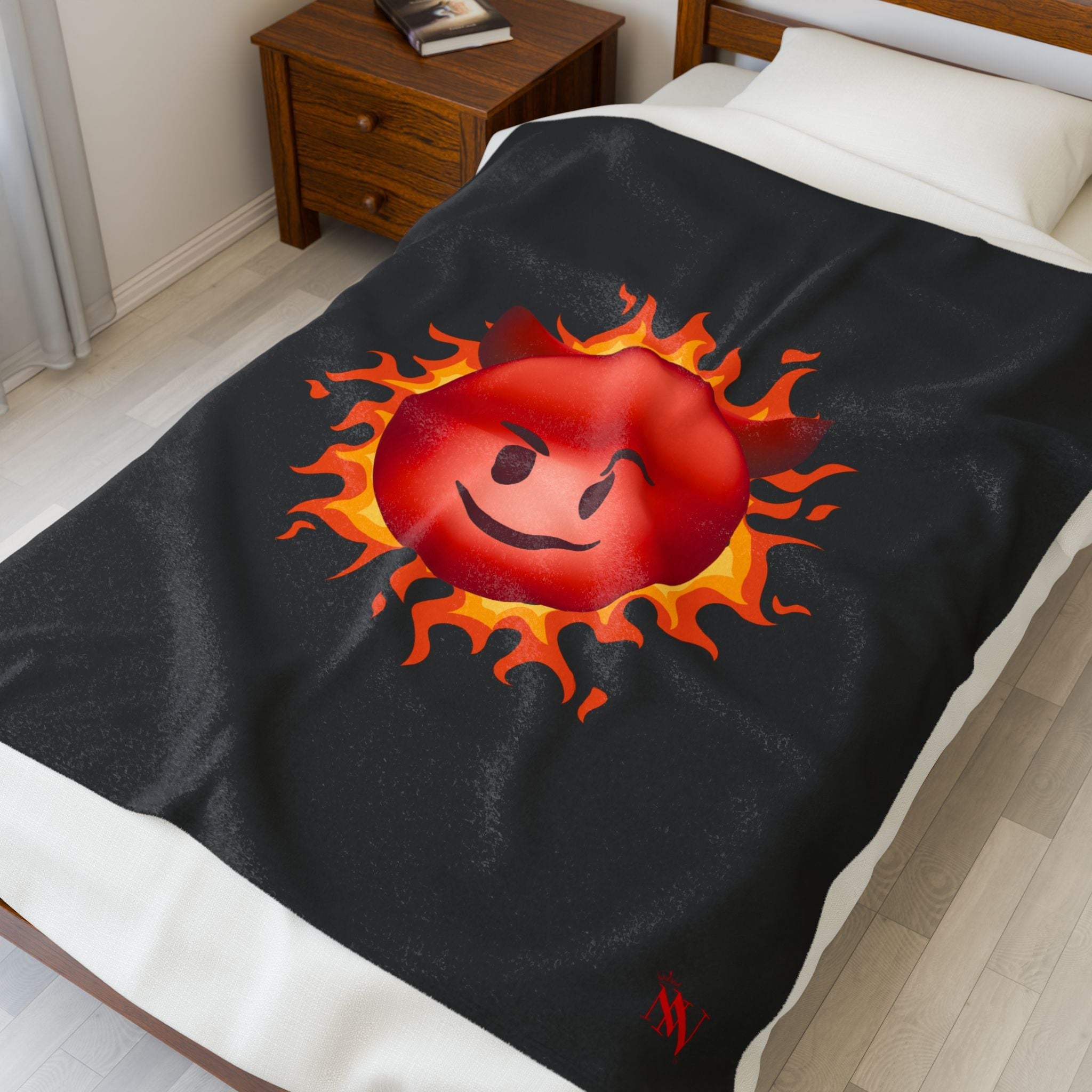 Red Hot Naughty Devil Emoji | Mix & Match Soft Fun-Flirty Lovers’ Blankets
