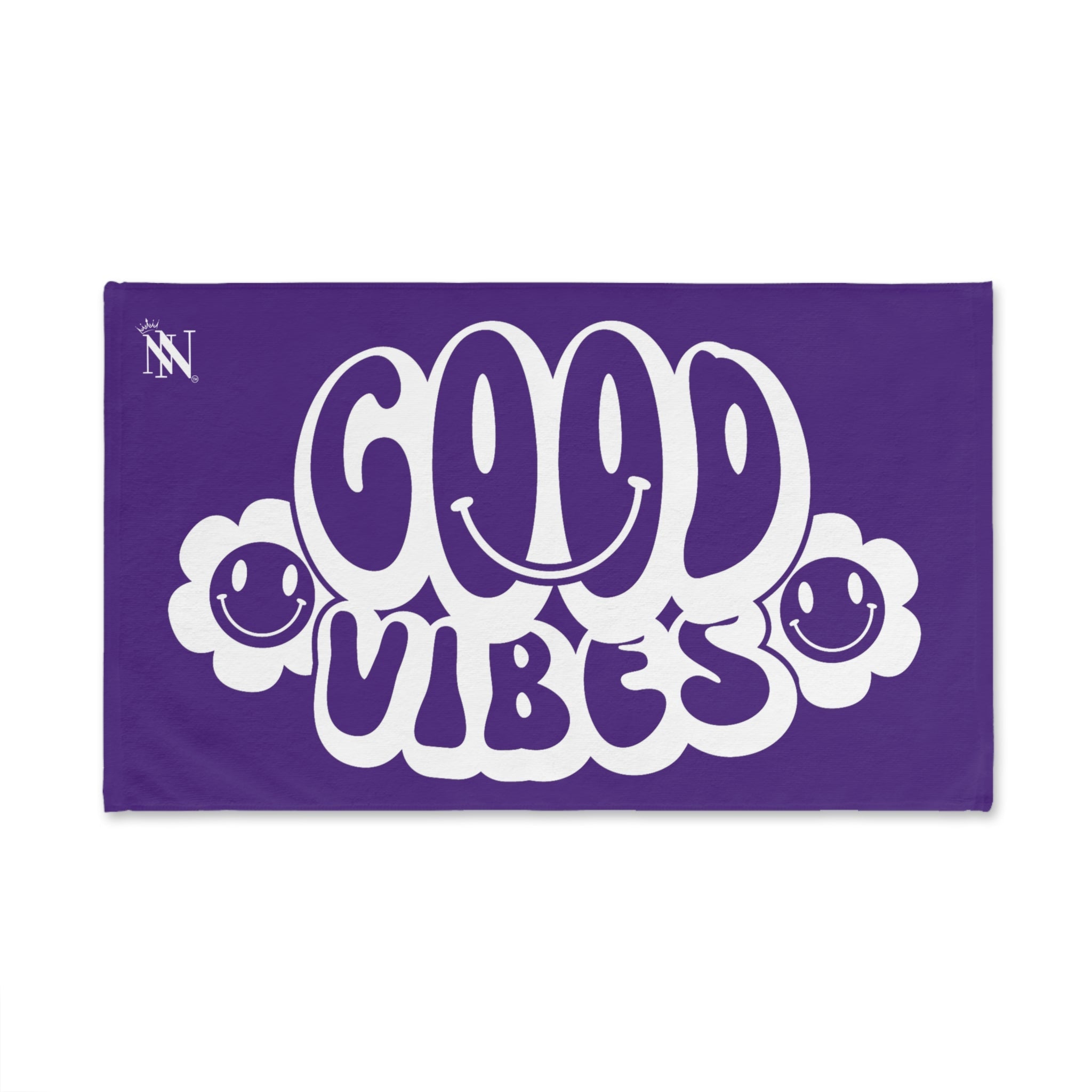 Smiley Happy Face Good Vibes Purple Cum Towel