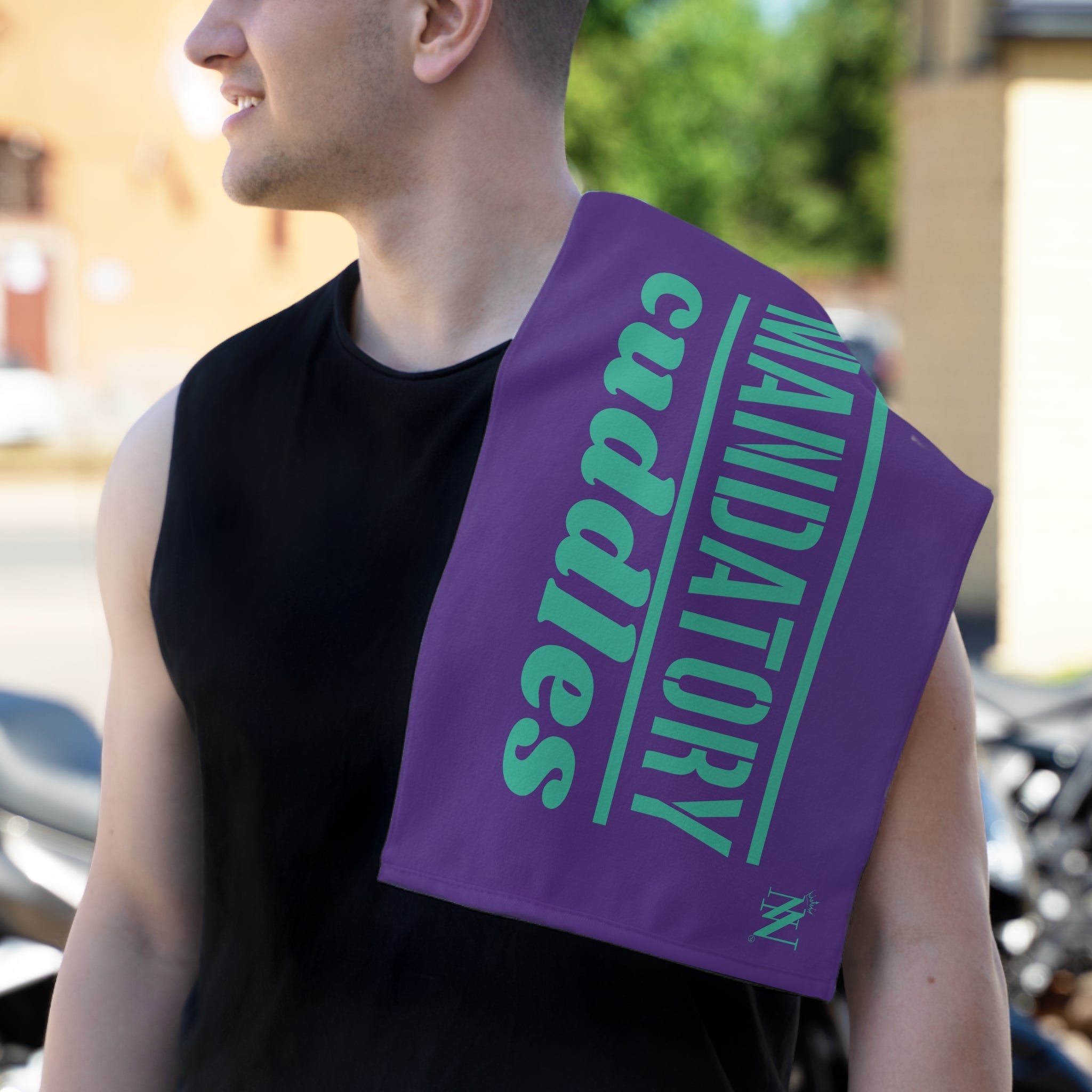 Mandatory Cuddles Purple | Mix & Match Soft Fun-Flirty Lovers’ Towels