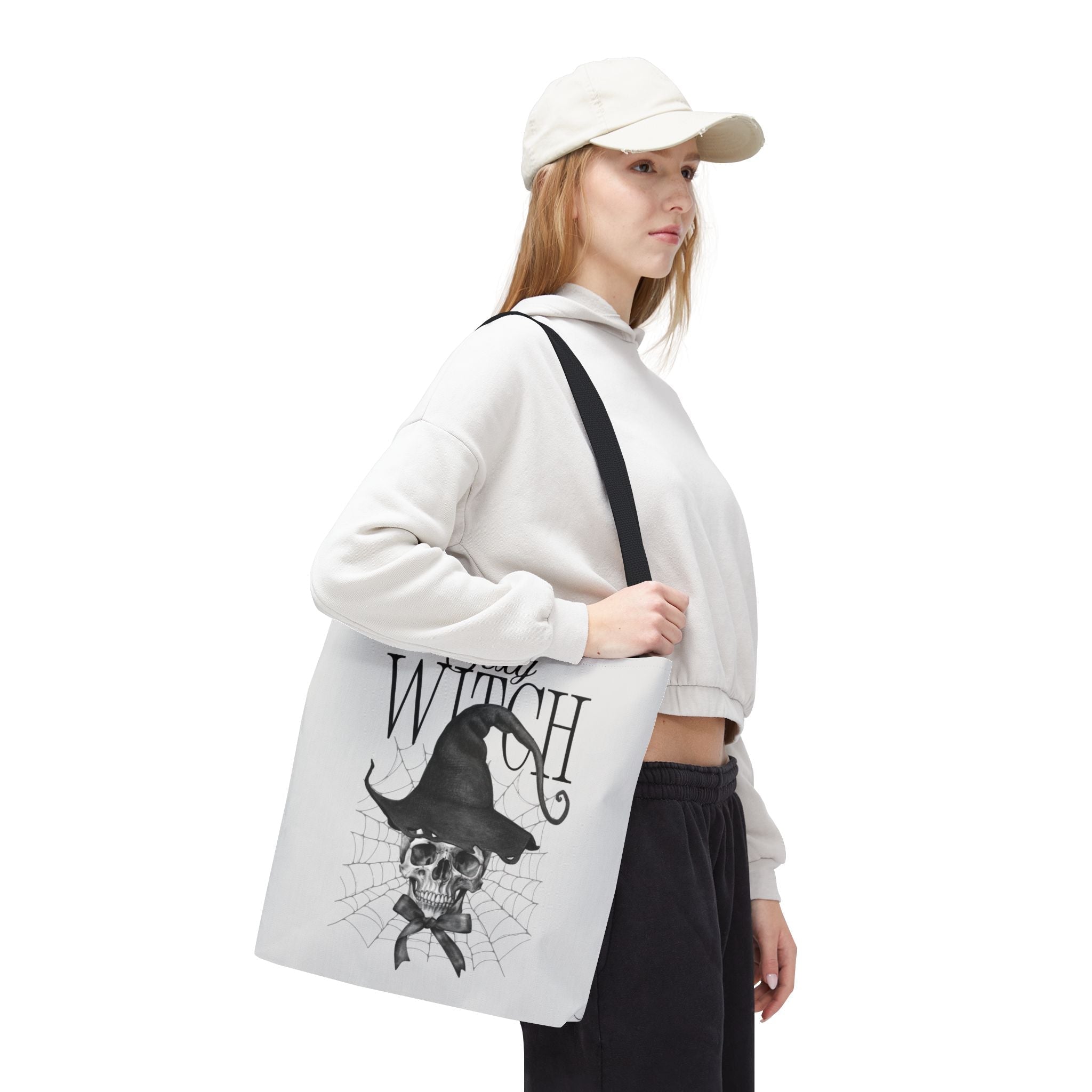 Sexy Witch Skull Tote Bag