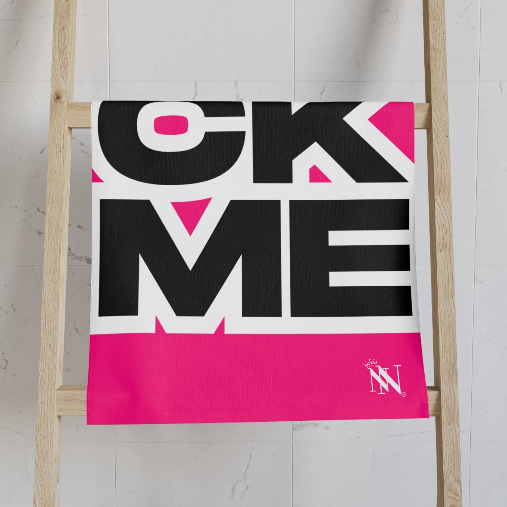 FUCK ME Block Letter Signature Pink Cum Towel