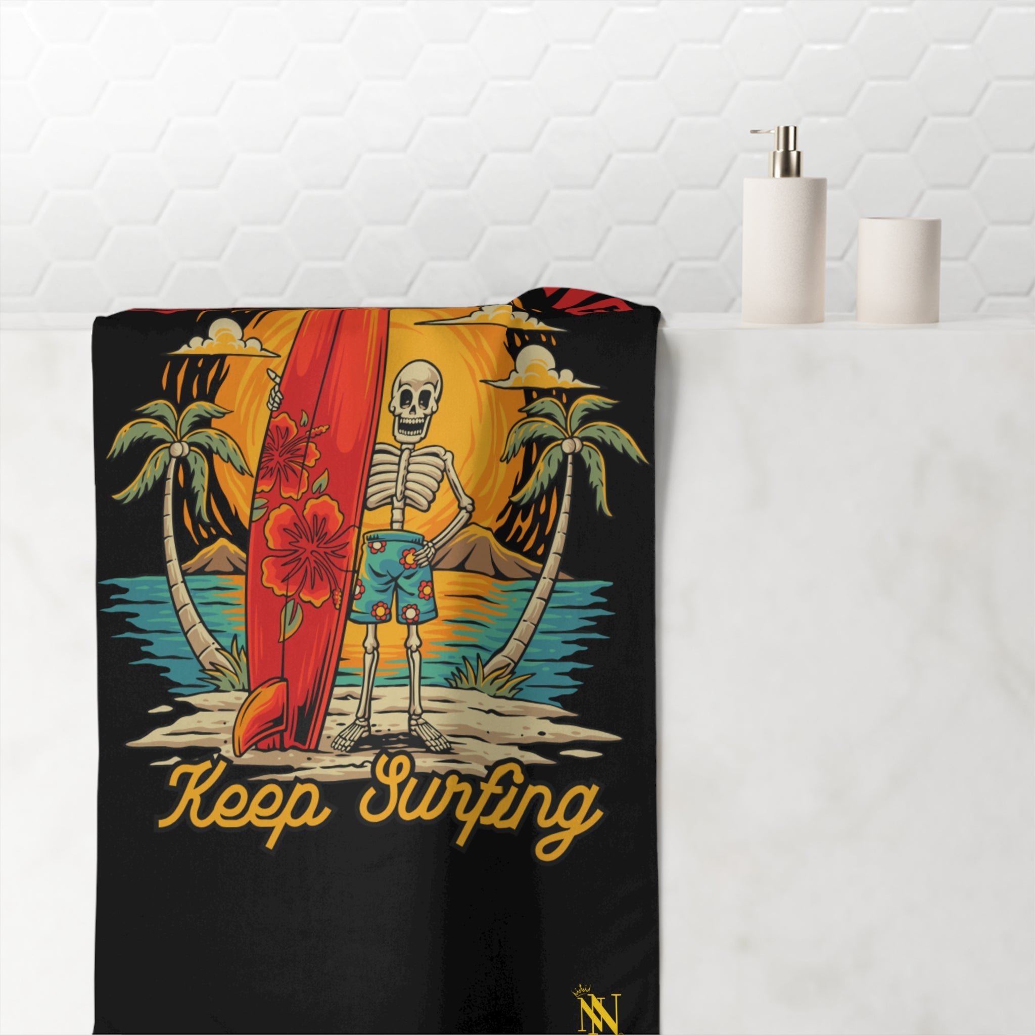 Keep Surfing Skeleton Beach | Mix & Match XL Fun-Flirty Lovers’ Towels