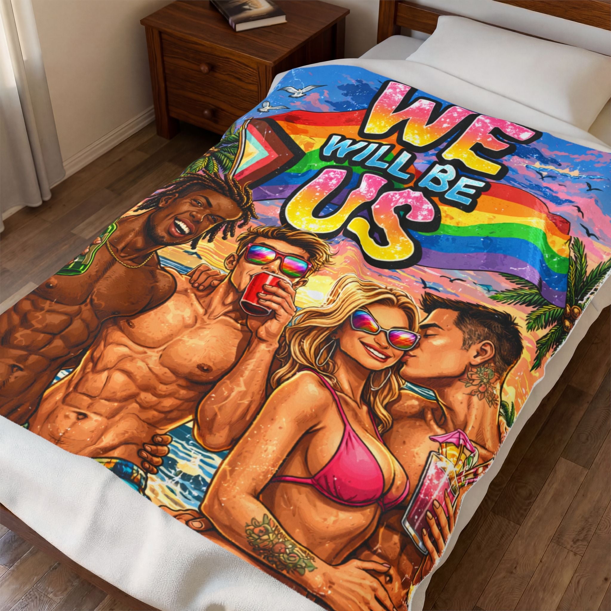 Pride Party We Will Be Us | Mix & Match Soft Fun-Flirty Lovers’ Blankets