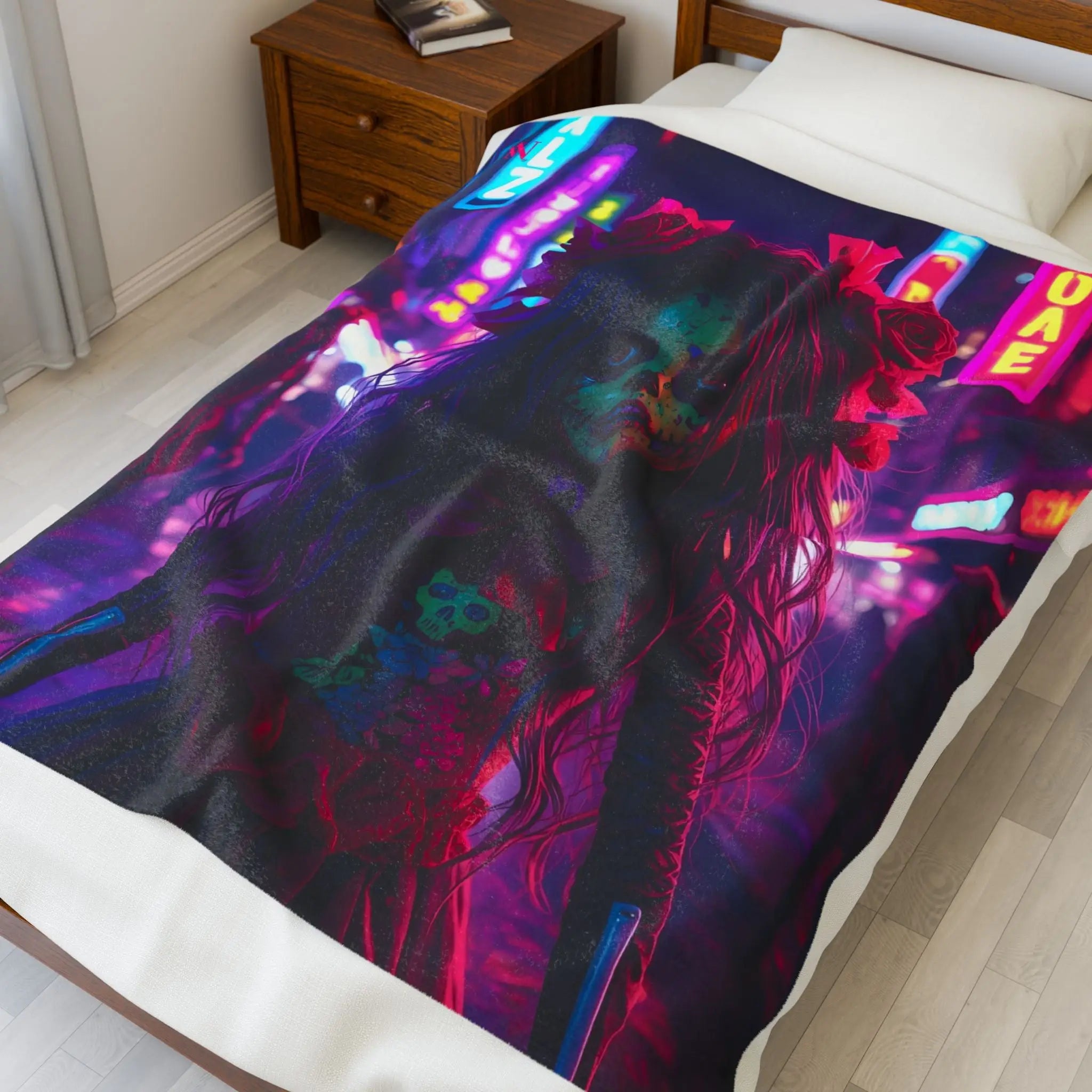 El Día de los Muertos Doll Graphic | Mix & Match Velveteen Fun-Flirty Lovers’ Blankets