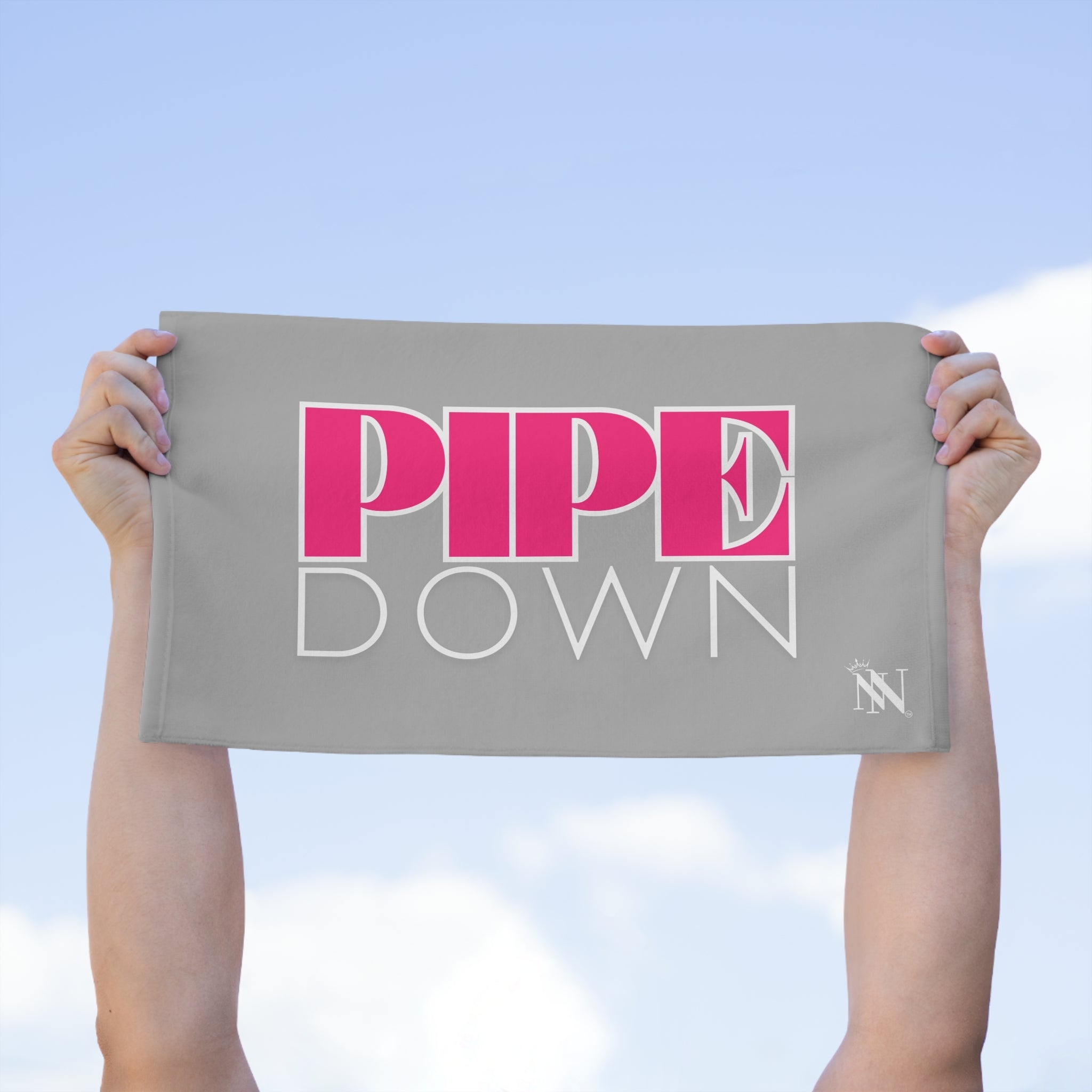 Pipe Down Light Grey | Mix & Match Soft Fun-Flirty Lovers’ Towels