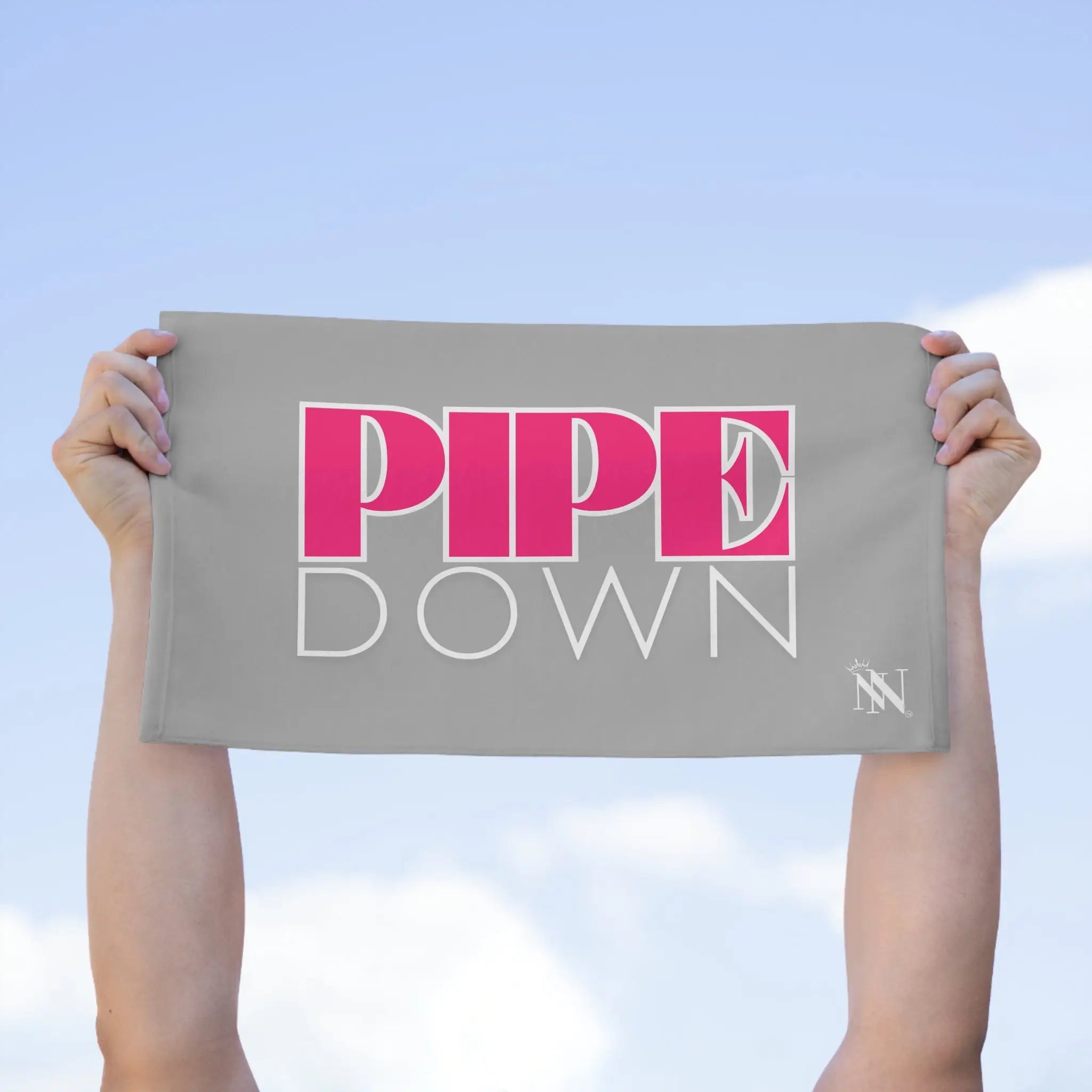 Pipe Down Light Grey | Mix & Match Soft Fun-Flirty Lovers’ Towels