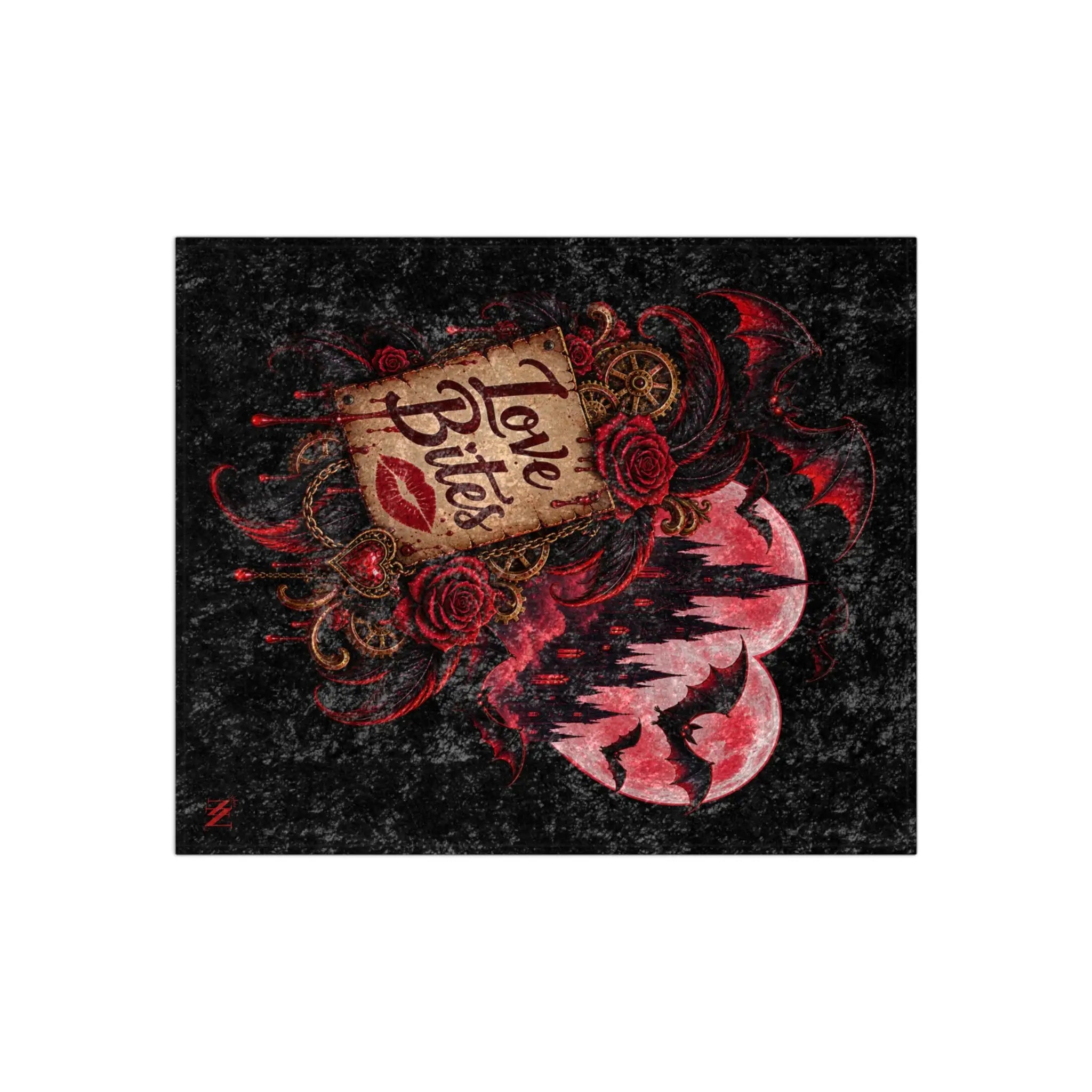 Love Bites Moon Bats Crushed Velvet Blanket