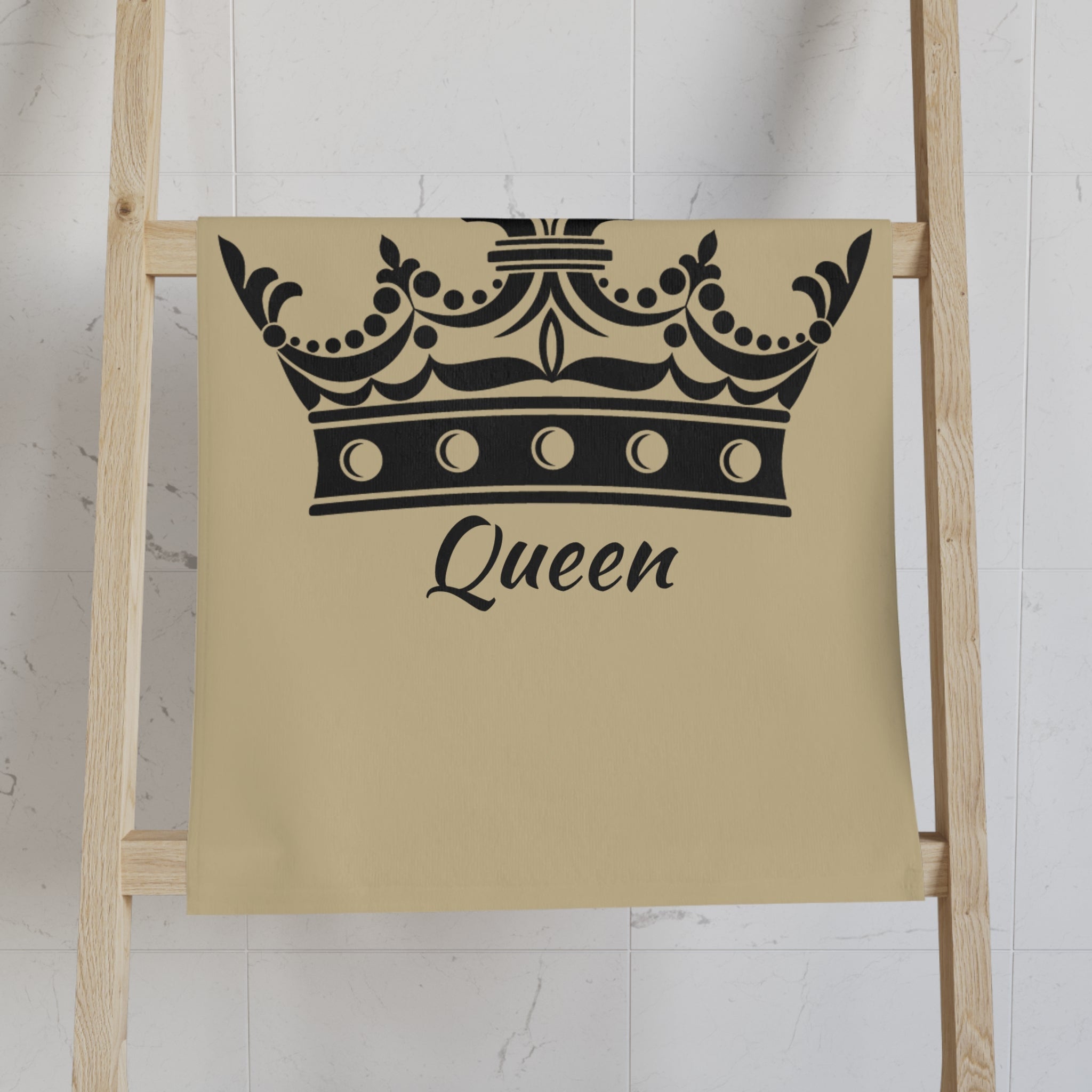 Large Crown Queen GoldLight Grey Cum Towel