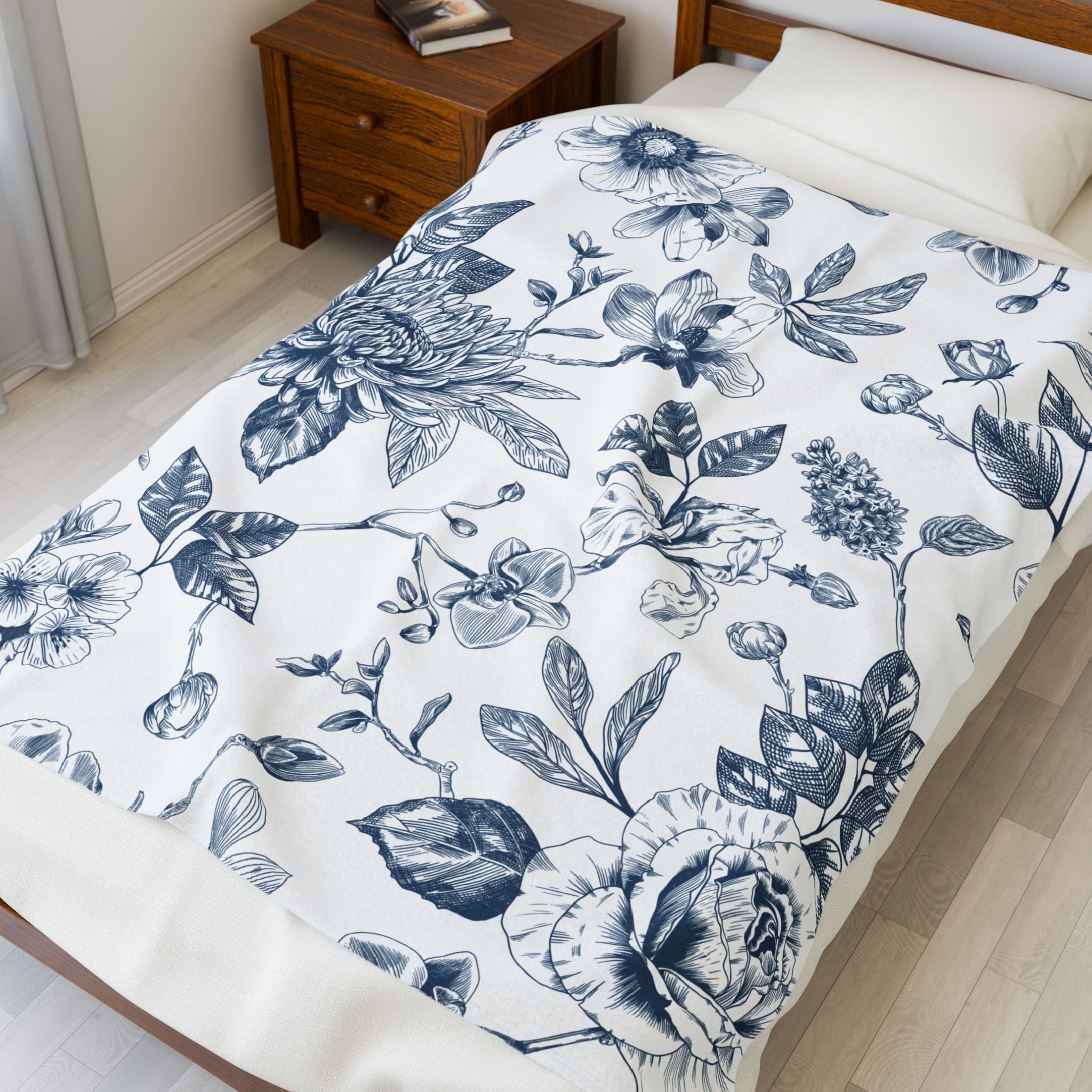 Pretty Blue Floral | Mix & Match Soft Fun-Flirty Lovers’ Blankets