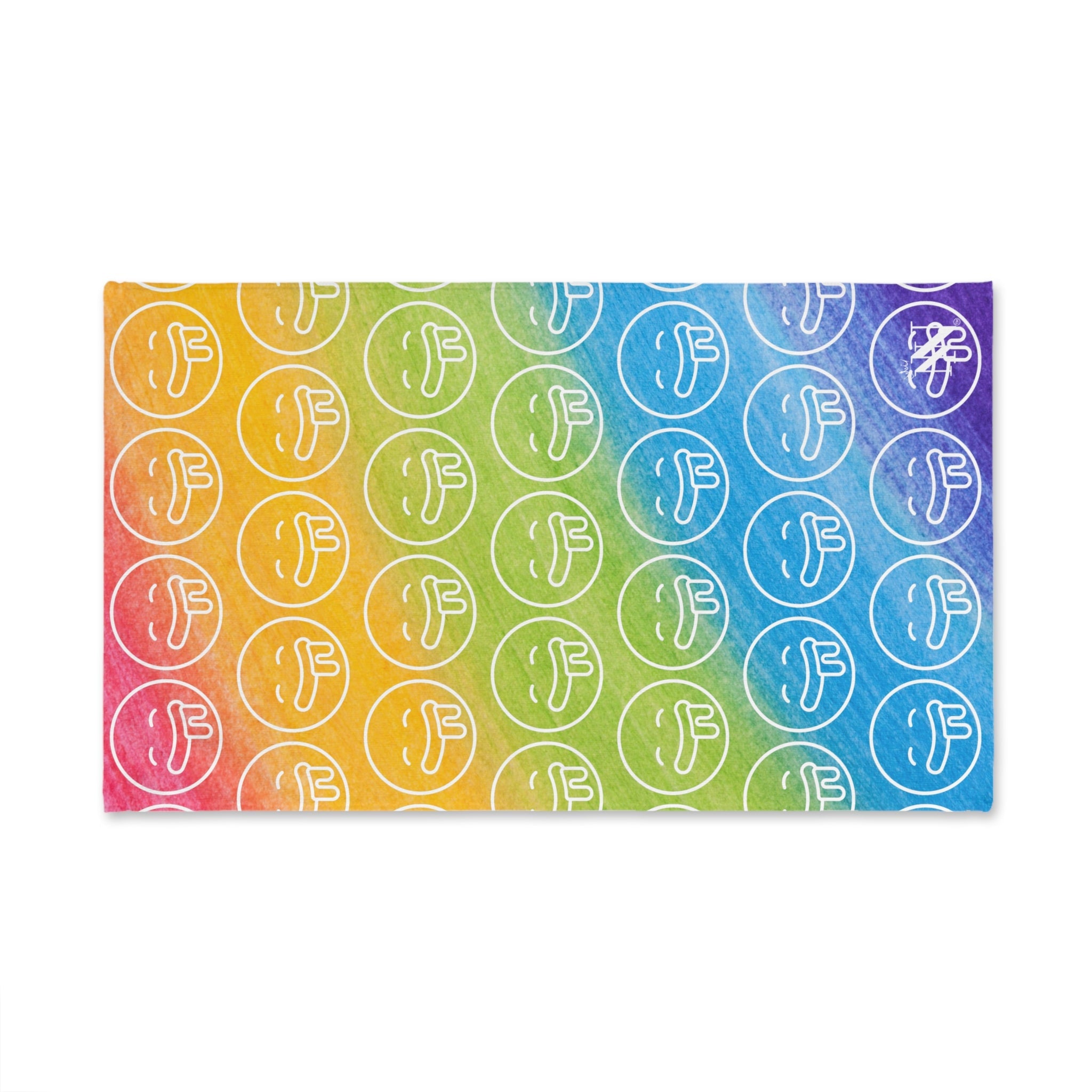 Hungry Drooling Emoji Pattern Rainbow Cum Towel