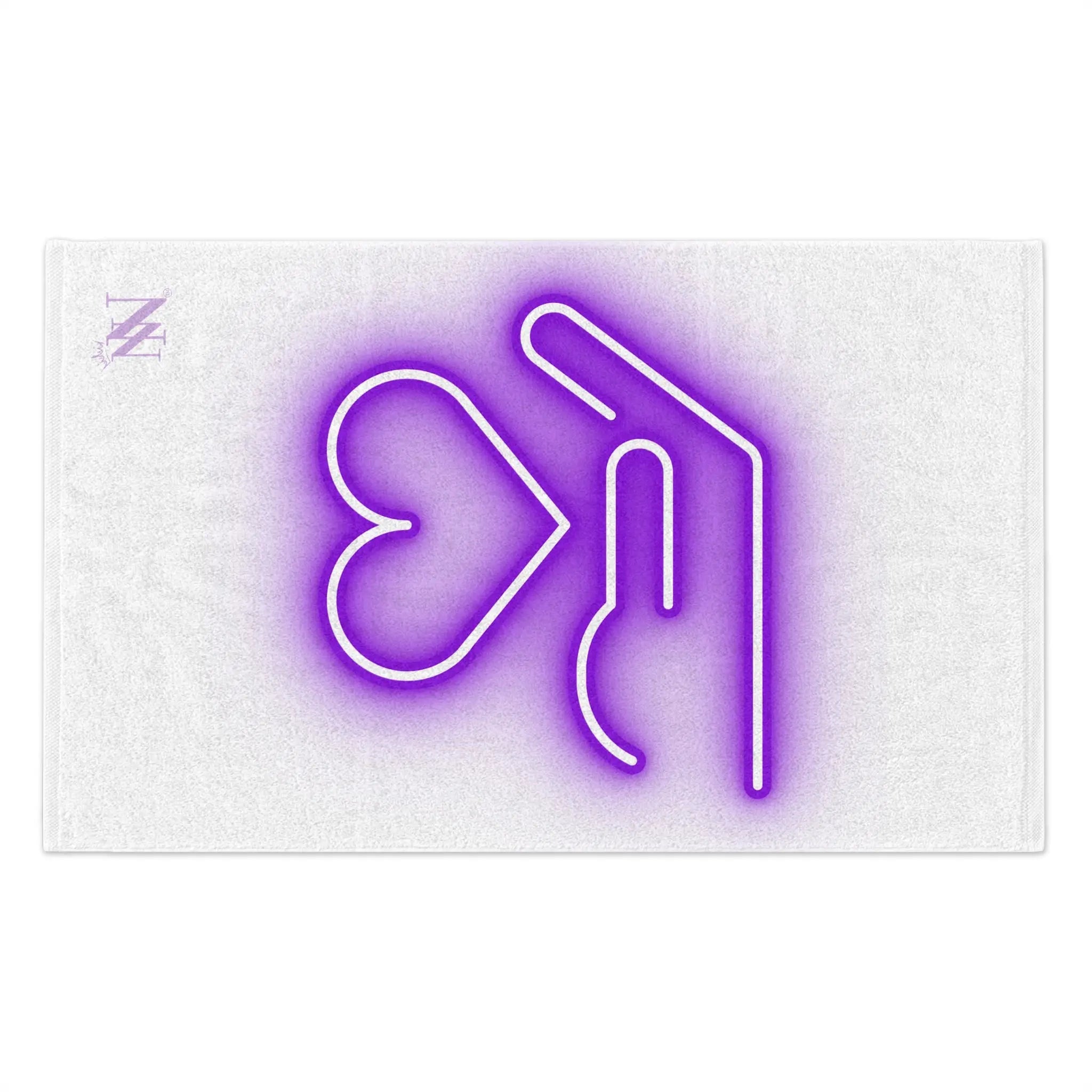 My Purple Heart in Your Hand White | Mix & Match Soft Fun-Flirty Lovers’ Towels