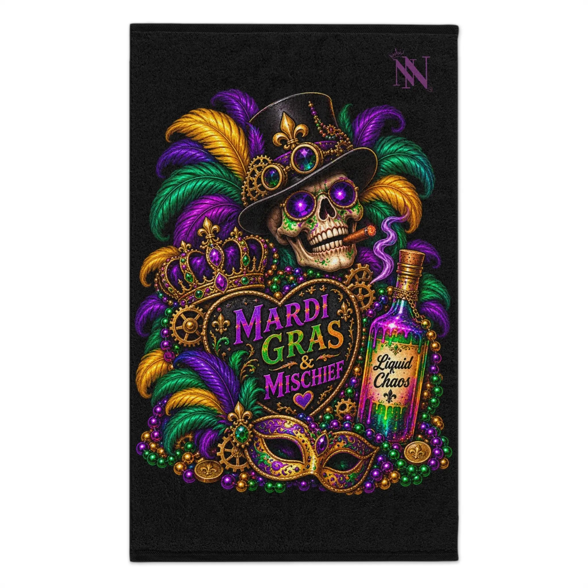 Mardi Gras & Mischief Skull Sex Towel
