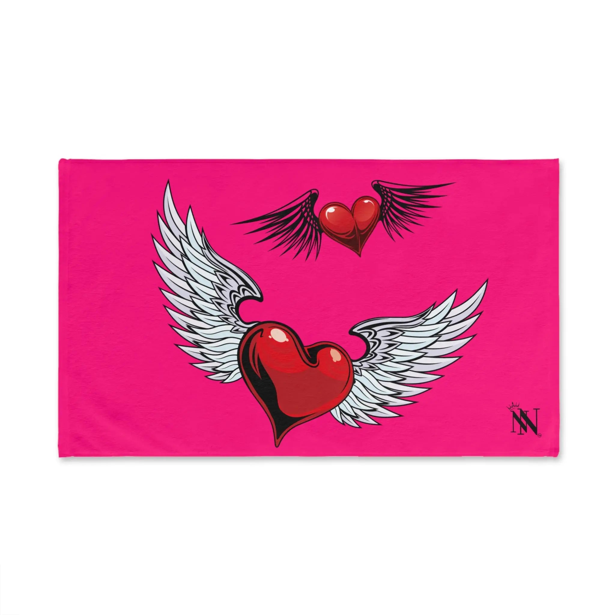 Double Hearts with Wings Signature Pink Cum Towel
