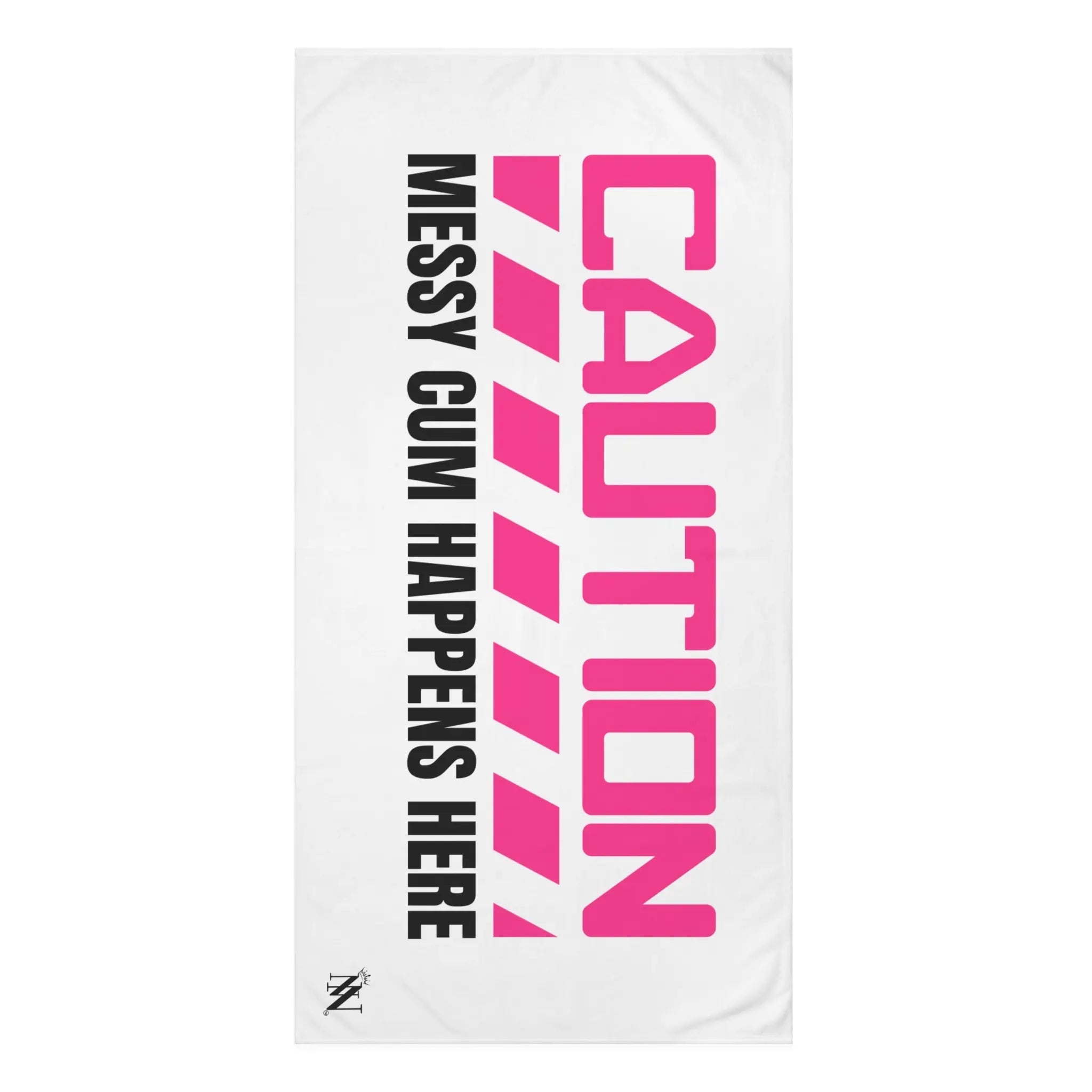 Caution: Messy Cum Happens Here | Mix & Match XL Fun-Flirty Lovers’ Towels